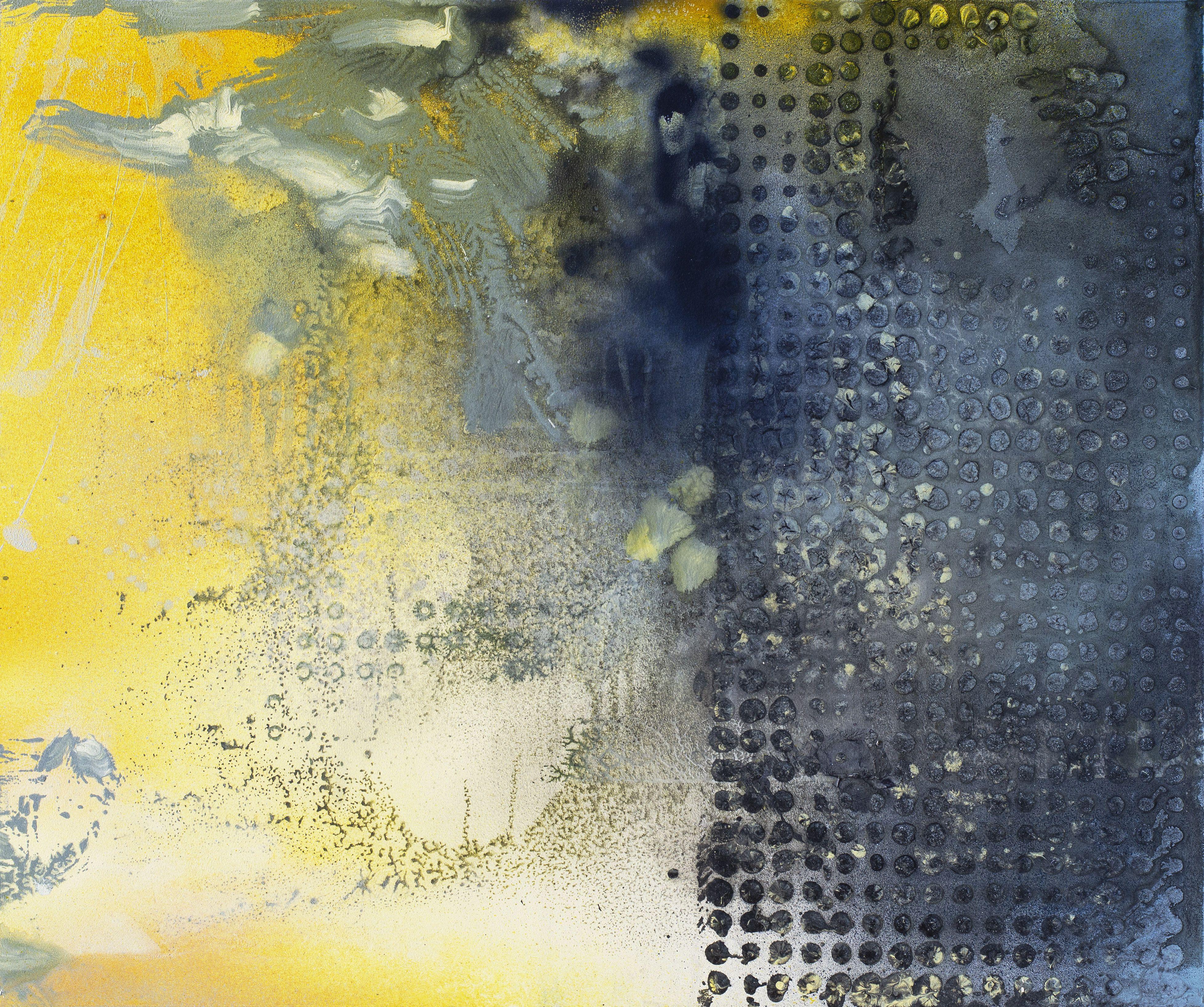 Mikrostrukturen, Malerei, Acryl auf Metall – Painting von Bjorn Bauer