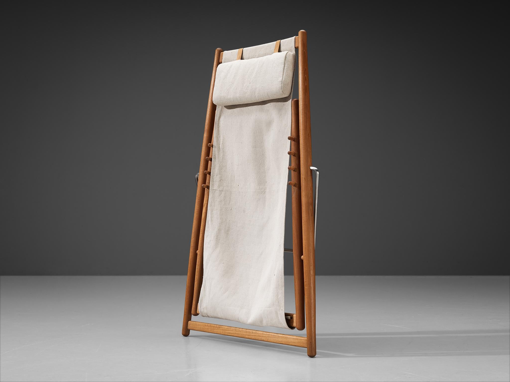 Björn Hulten for Berga Form Lounge Chair in Teak and Off-White Canvas 2