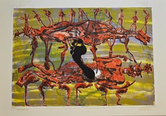 Bjørn Nørgaard, Lithograph "One Step", signed and numbered, 2001