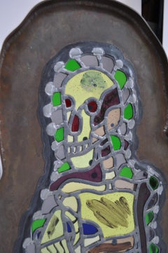 Bjørn Nørgaard, freestanding glass mosaic sculpture - "The Man with the Scythe"