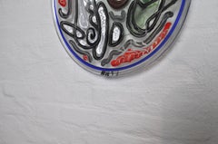 Modernist Abstract Stained Glass Sculpture or Centerpiece