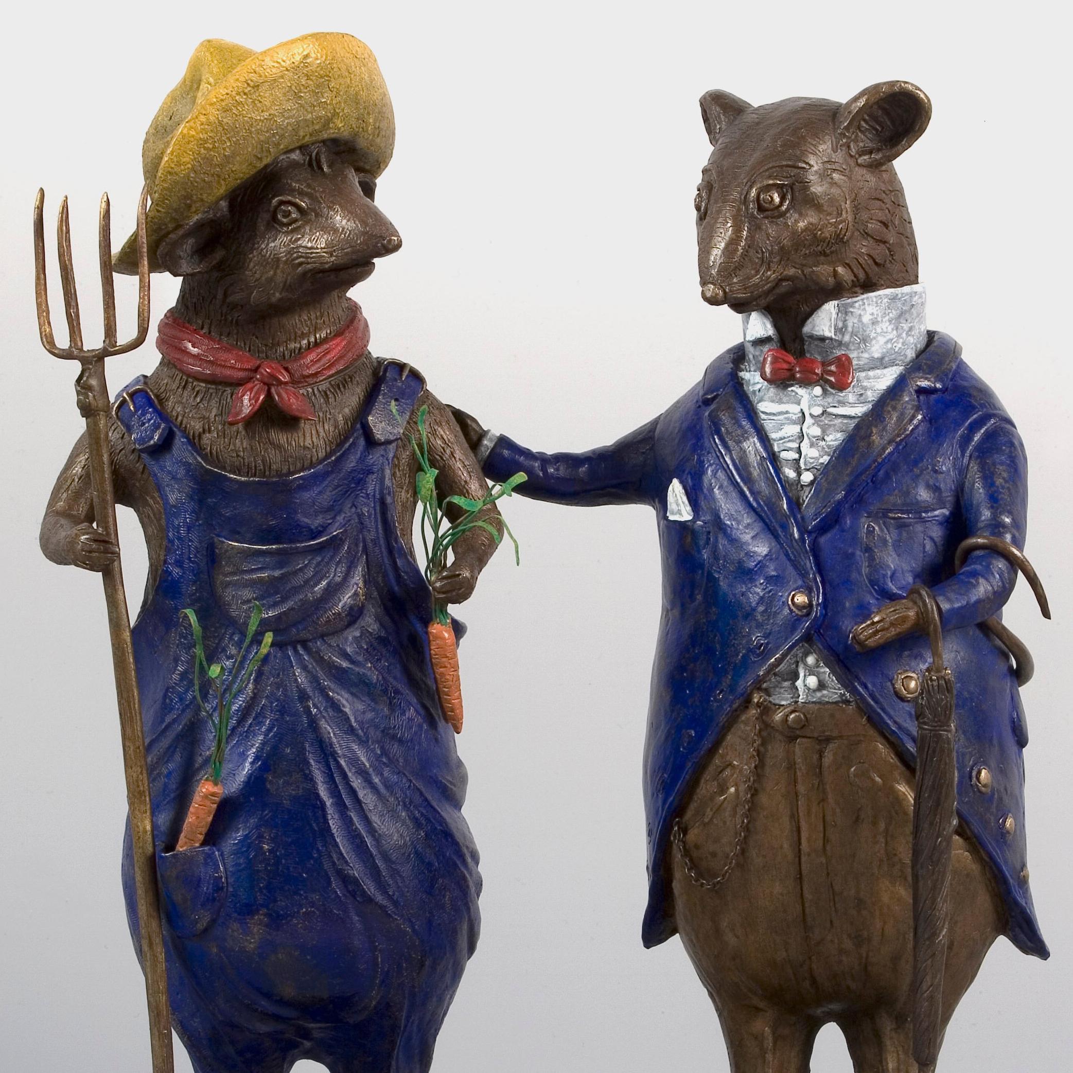 City Mouse and Country Mouse - Sculpture by Bjørn Okholm Skaarup