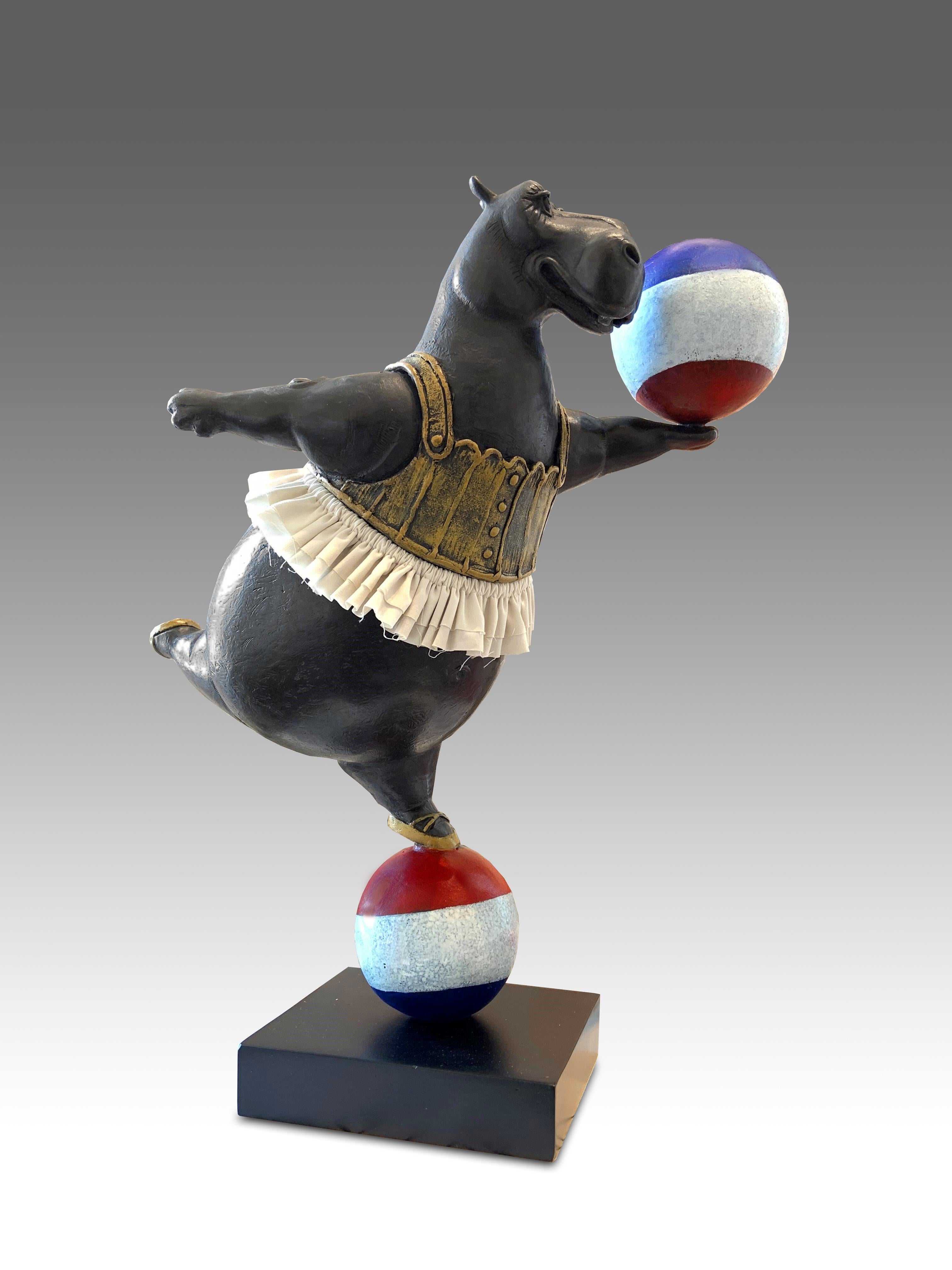 Bjørn Okholm Skaarup Figurative Sculpture - Hippo Circus Ballerina