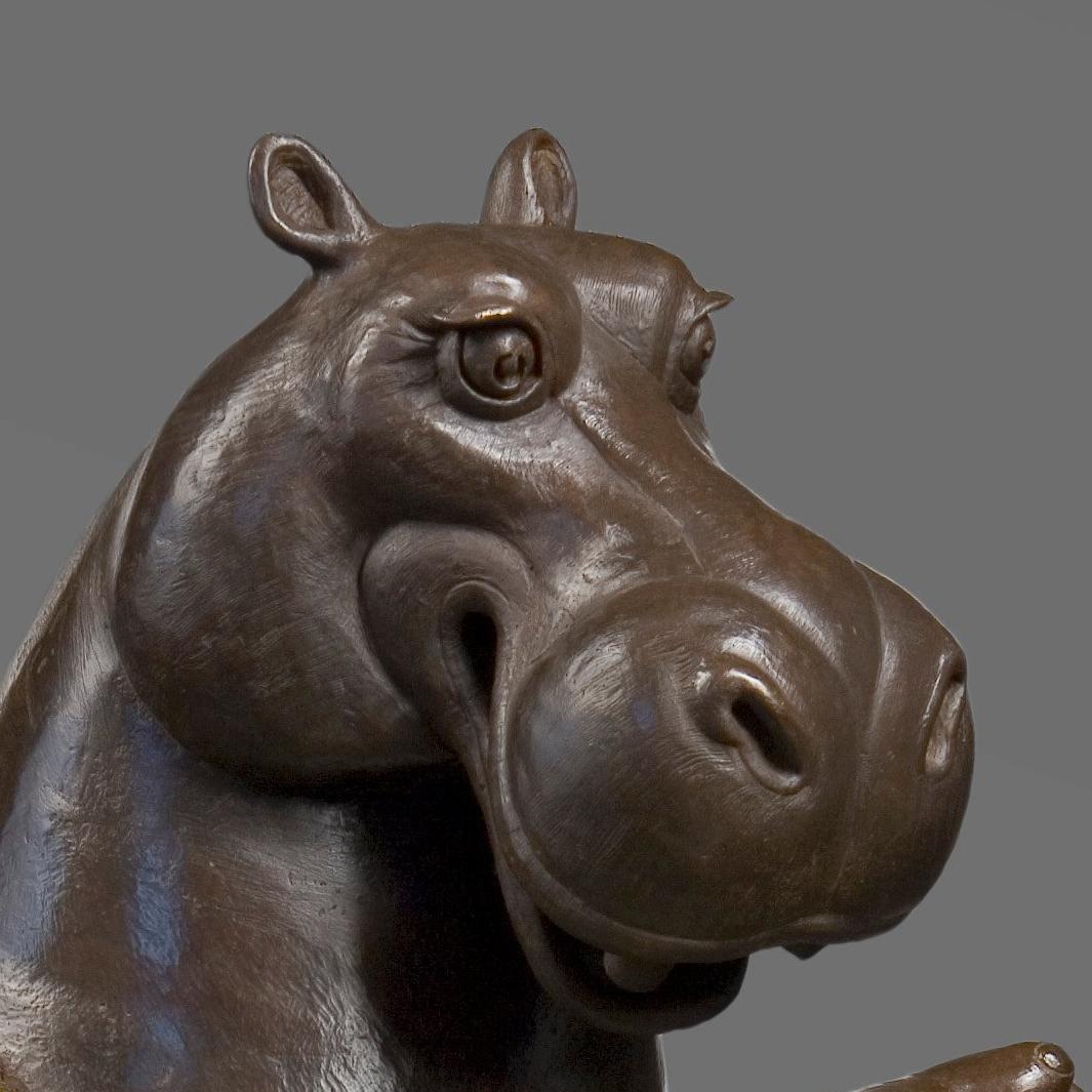Hippo Tightrope Walker - Sculpture by Bjørn Okholm Skaarup