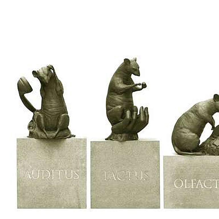 The Five Senses - Gold Figurative Sculpture by Bjørn Okholm Skaarup