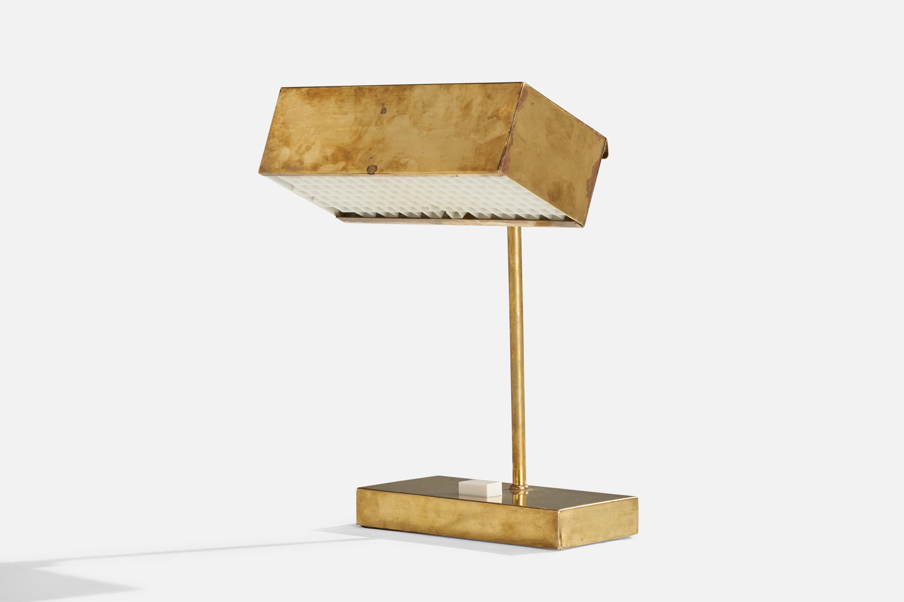 Lampe de table ajustable en laiton et acrylique 