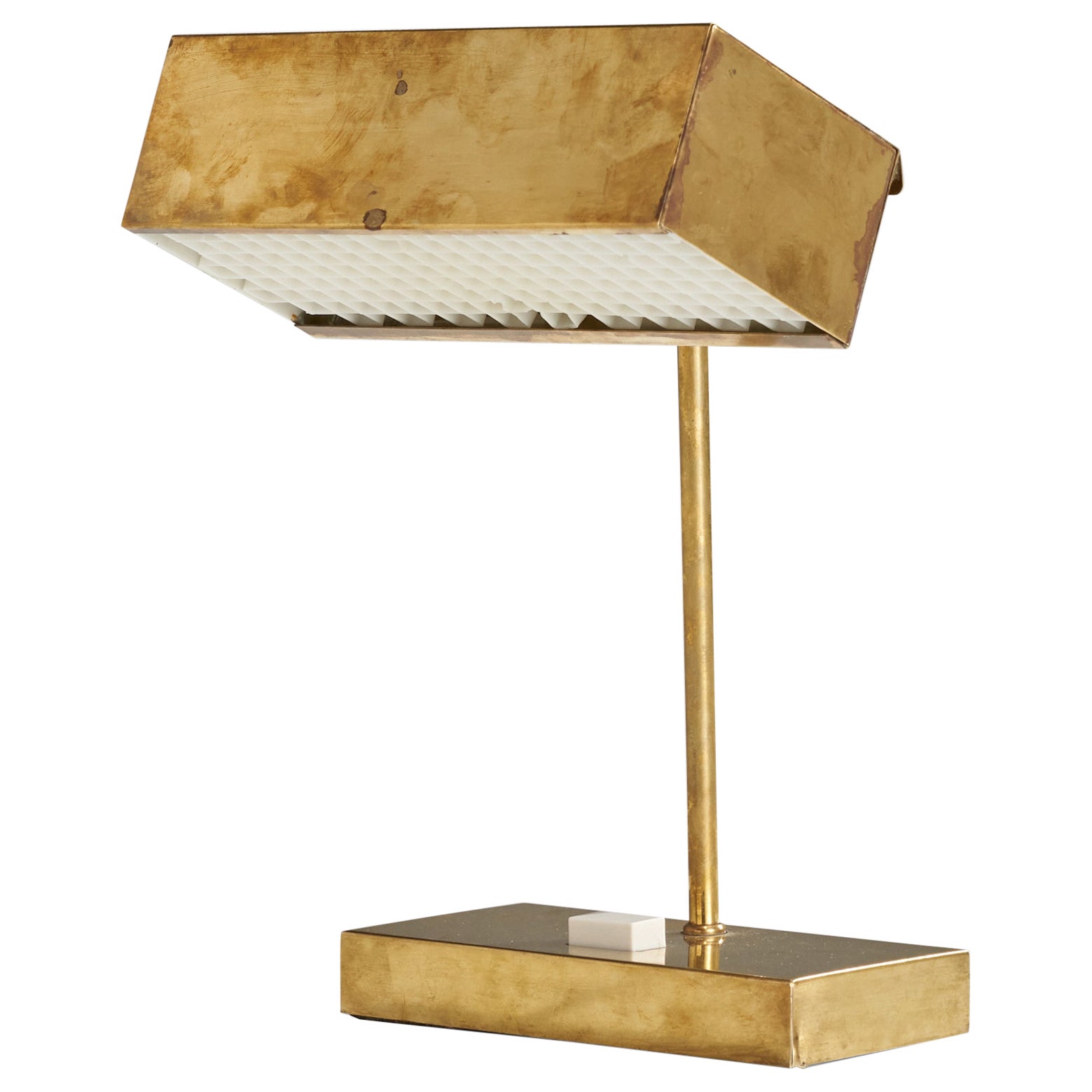Björn Svensson, “Elidus” Table Lamp, Brass, Acrylic, Sweden, 1970s