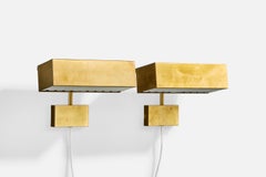 Björn Svensson, Wall Lights, Brass, Acrylic, Sweden, 1970s