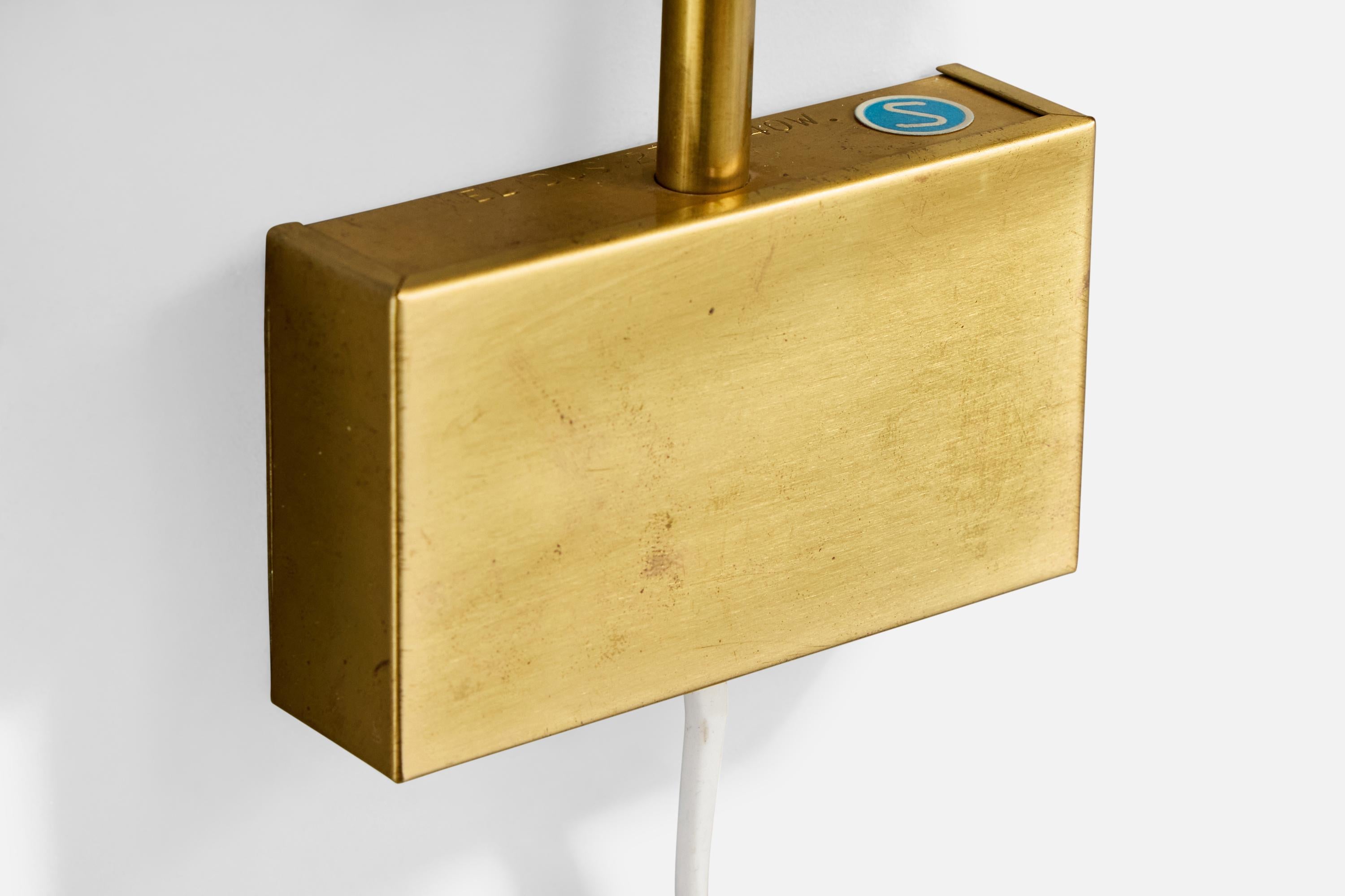 Late 20th Century Björn Svensson, Wall Lights, Brass, Acrylic, Sweden, 1970s For Sale