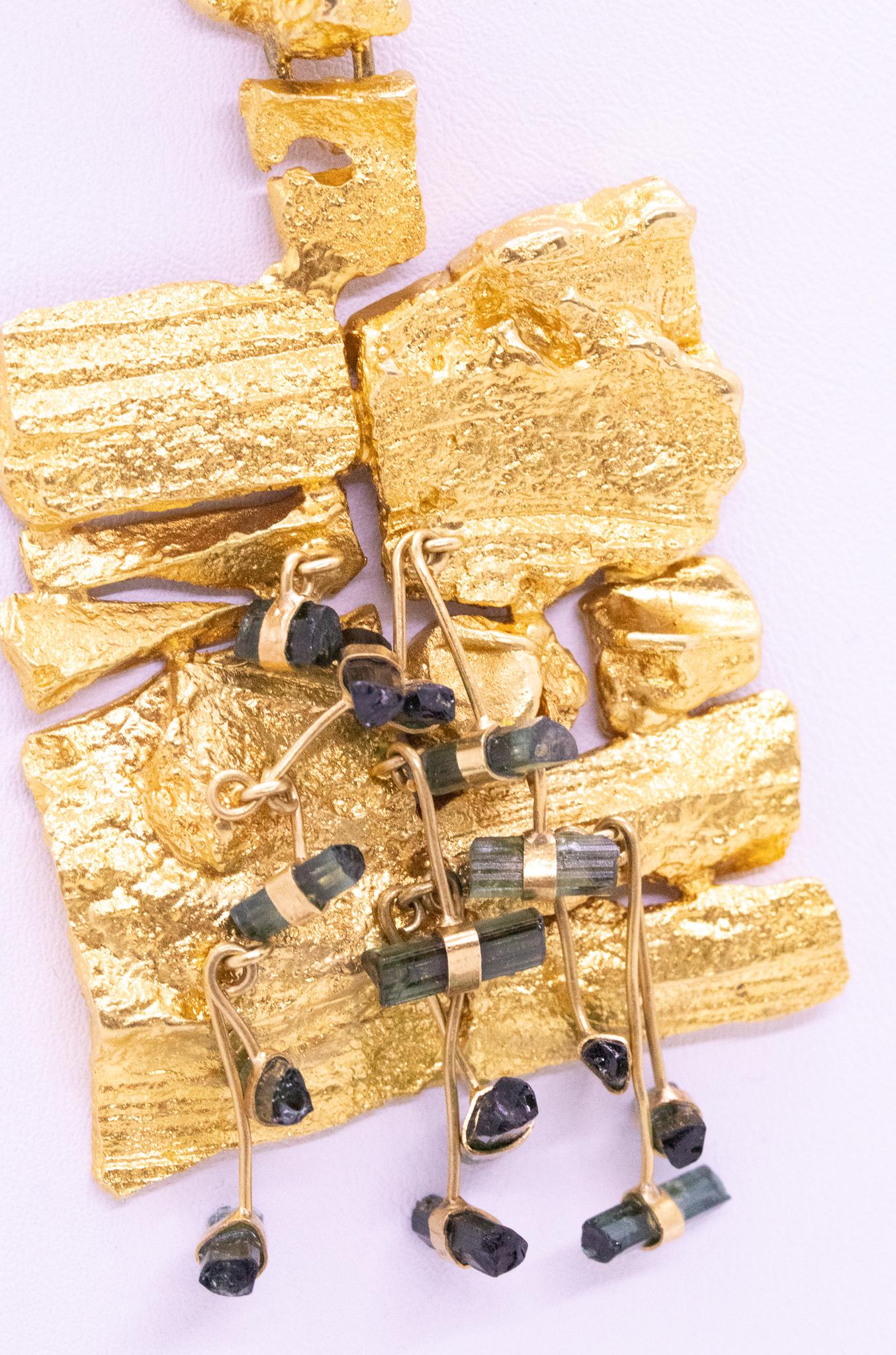 Bjorn Weckstrom Collier rare Kukkiva Muuri en or 18 carats et tourmalines, Finlande, 1967 en vente 4