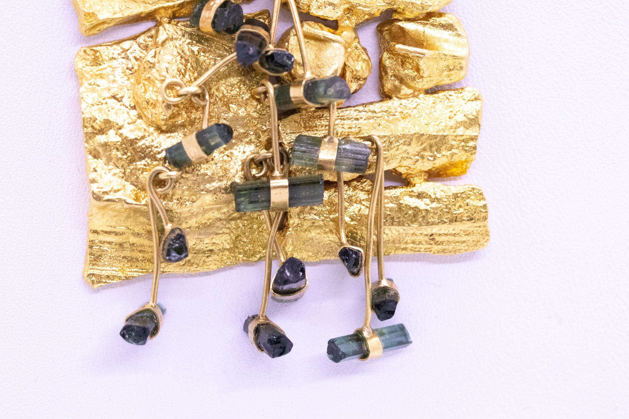 Bjorn Weckstrom 1967 Finnland Seltene Kukkiva Muuri Halskette 18Kt Gold & Turmalin im Angebot 5