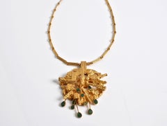 Bjorn Weckstrom 1977 Finland Rare 18Kt Gold & Zoisite Pendant