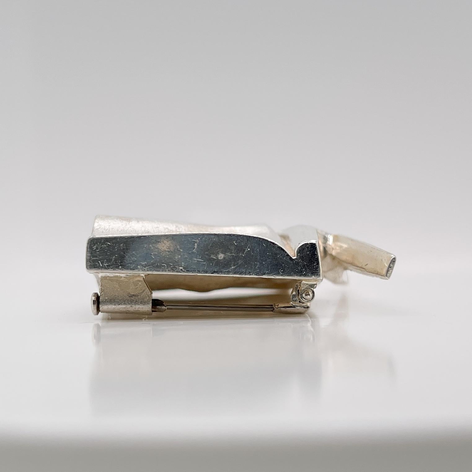 Björn Weckstrom Finnish Modernist Sterling Silver Brooch / Pendant for Lapponia For Sale 9