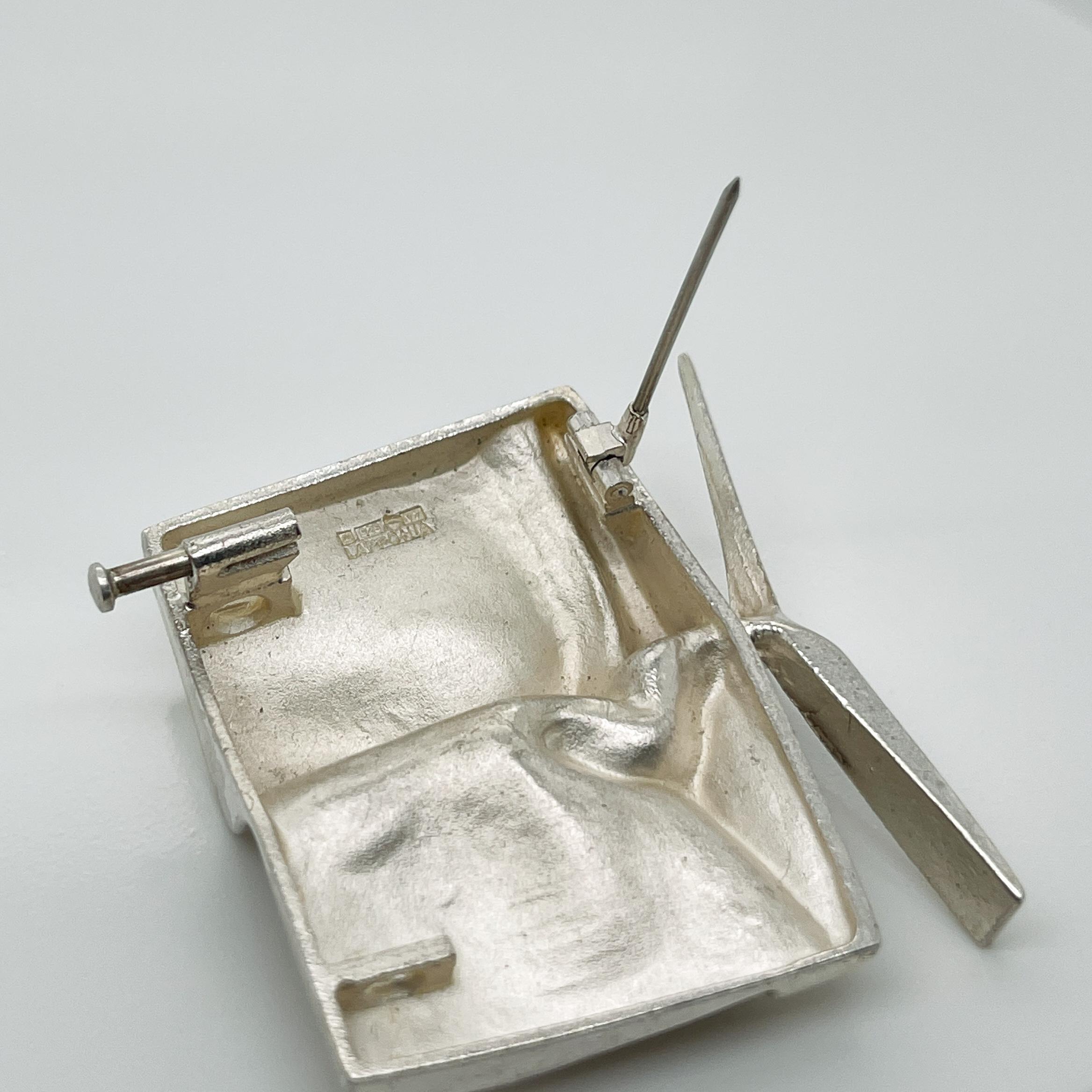 Björn Weckstrom Finnish Modernist Sterling Silver Brooch / Pendant for Lapponia For Sale 3