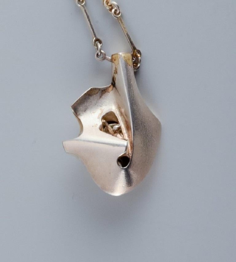 Björn Weckström for Lapland, Finland. Modernist necklace in sterling silver For Sale 3
