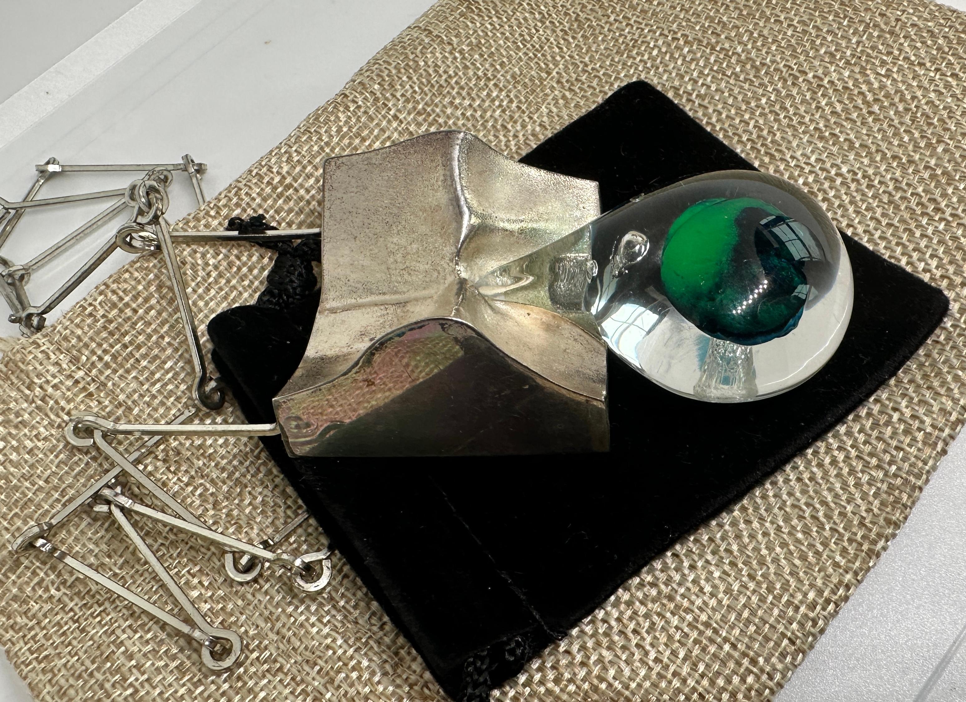 Bjorn Weckstrom for Lapponia of Finland 1970's Acrylic Drop Space Series Sterling in vendita 5