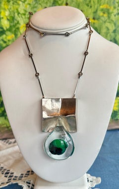 Bjorn Weckstrom for Lapponia Finland 1970's Acrylic Drop Space Series Sterling