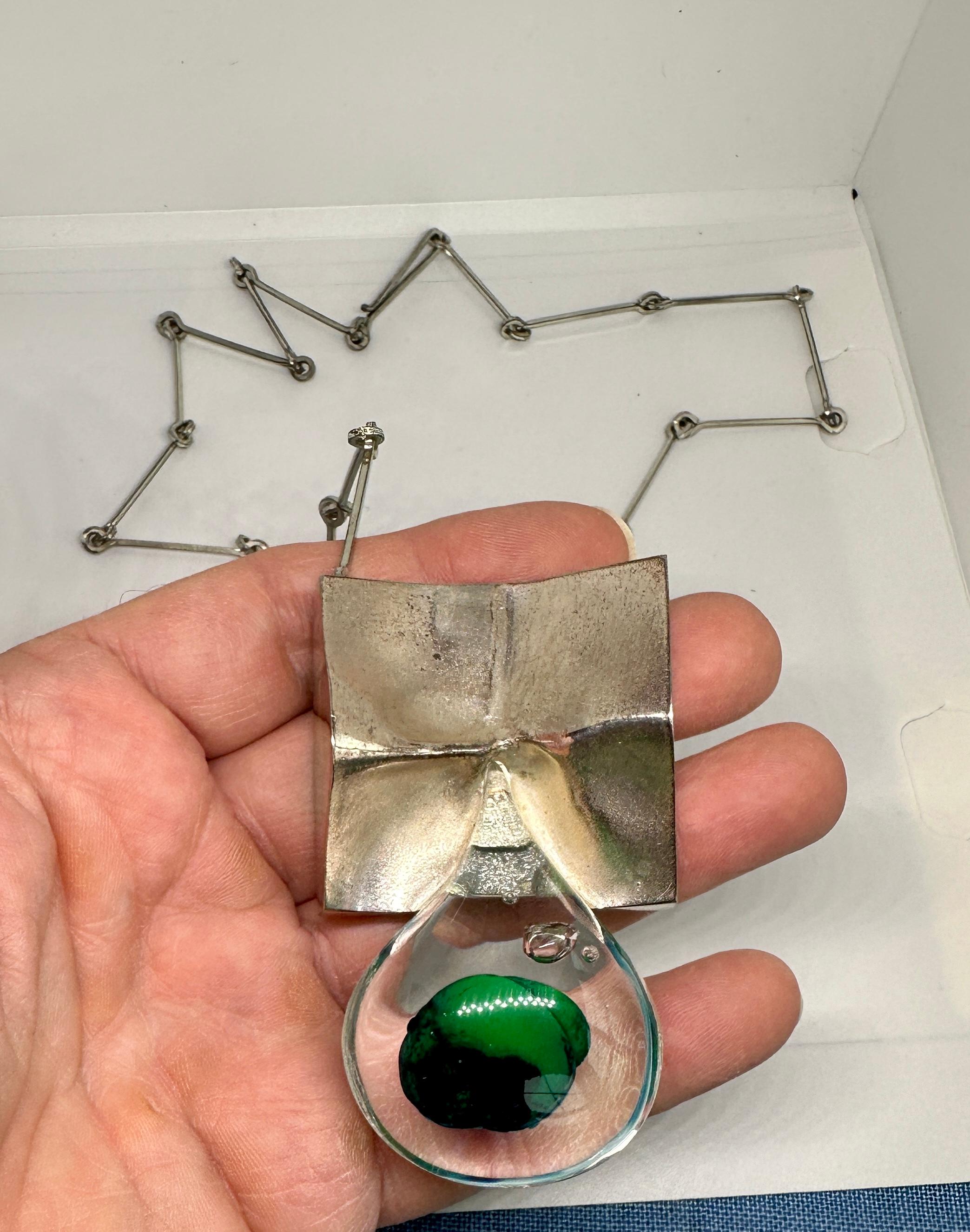 Bjorn Weckstrom for Lapponia of Finland 1970's Acrylic Drop Space Series Sterling in vendita 1