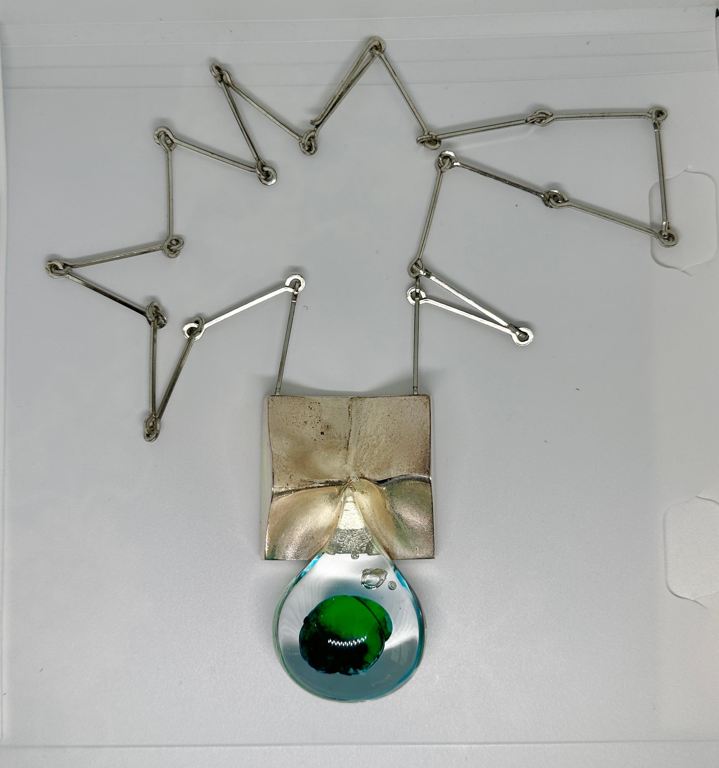 Bjorn Weckstrom for Lapponia of Finland 1970's Acrylic Drop Space Series Sterling in vendita 2