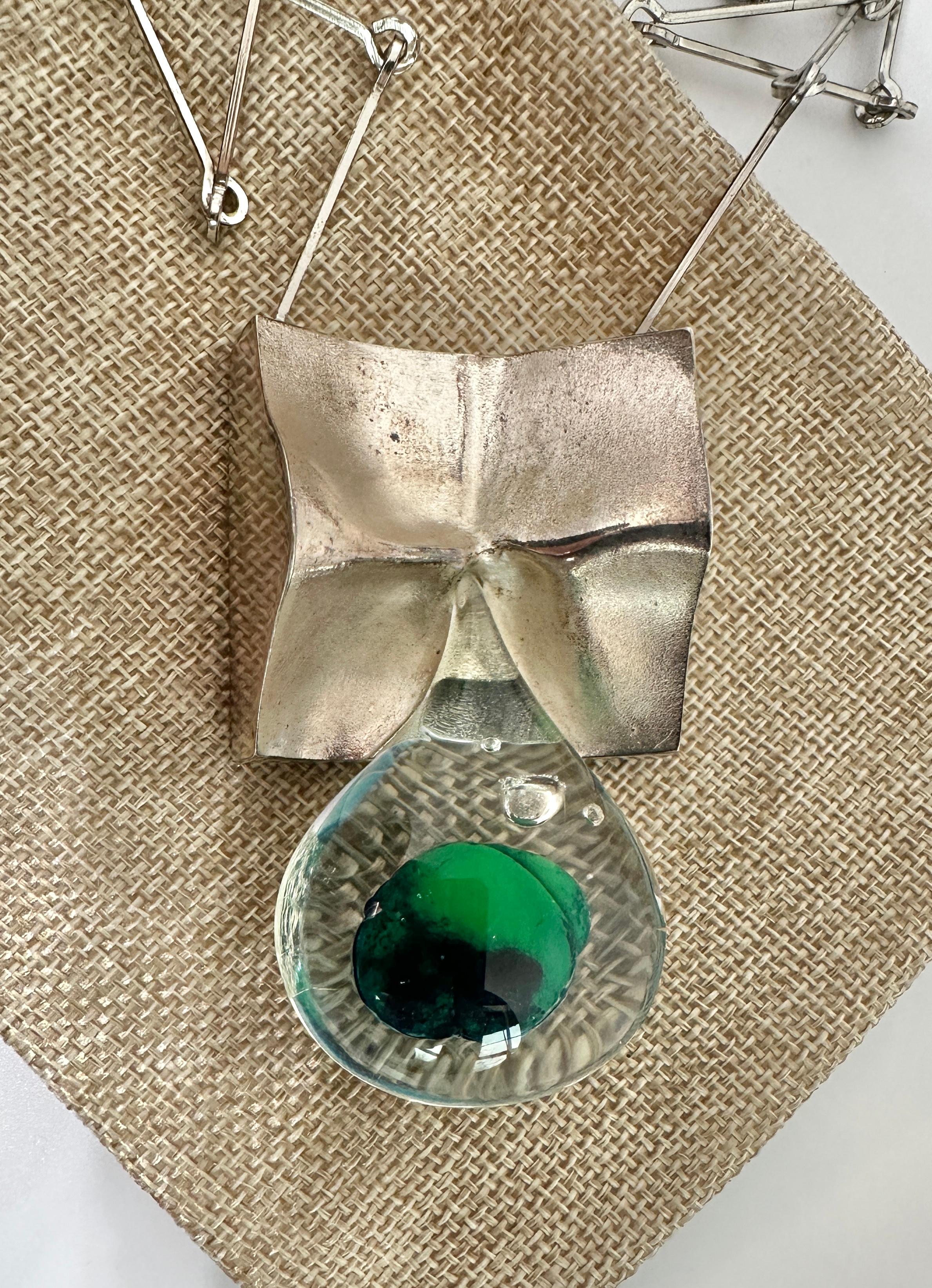 Bjorn Weckstrom for Lapponia of Finland 1970's Acrylic Drop Space Series Sterling in vendita 3
