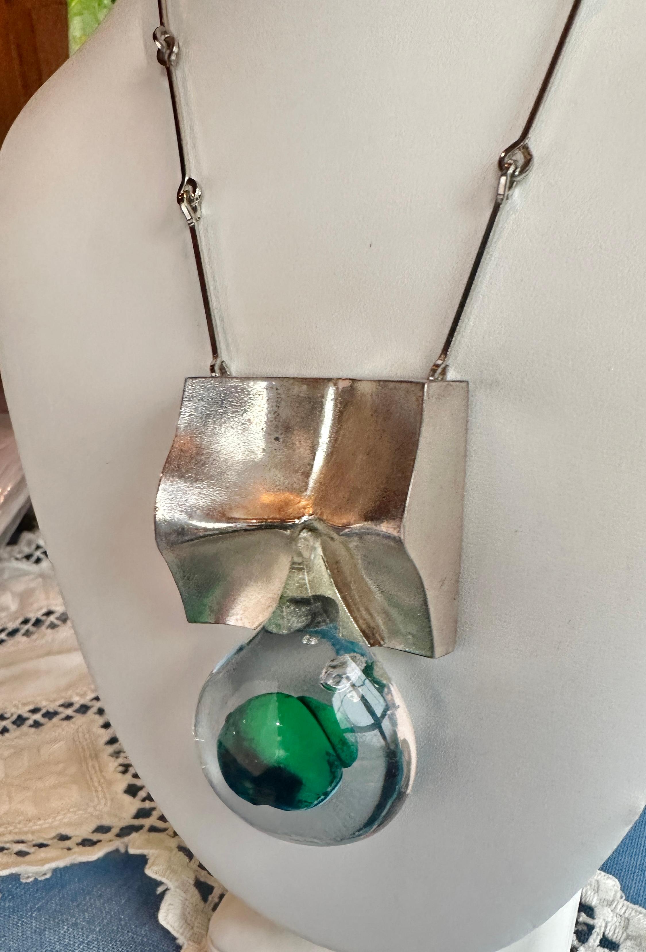 Bjorn Weckstrom for Lapponia of Finland 1970's Acrylic Drop Space Series Sterling in vendita 4