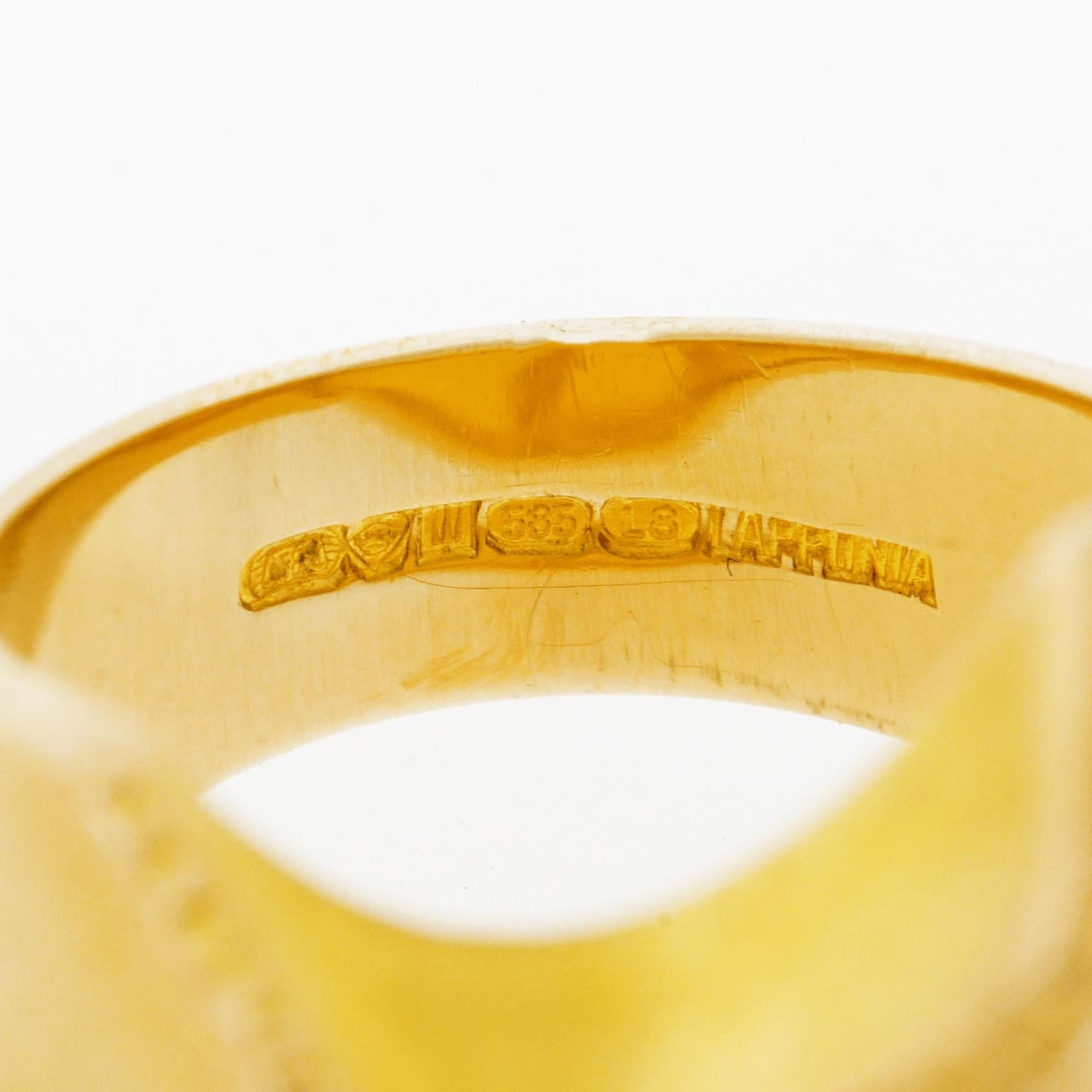 Women's or Men's Bjorn Weckstrom for Lapponia Modernist Gold Ring