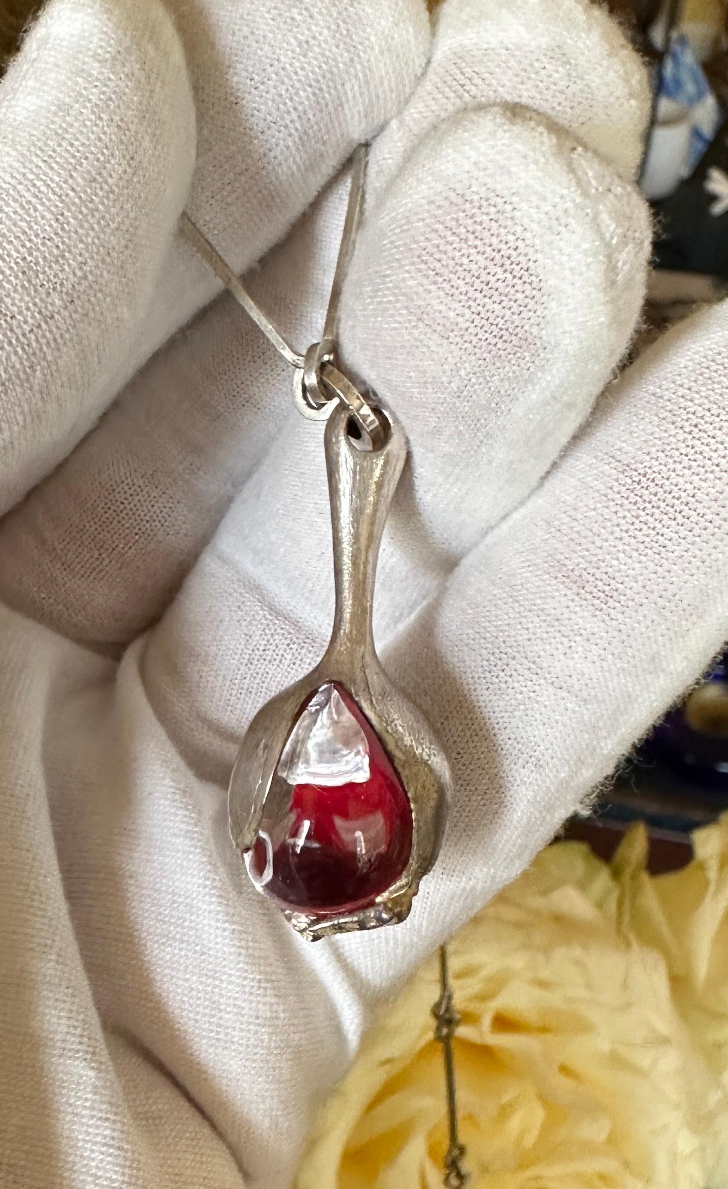 Bjorn Weckstrom for Lapponia Nectaris Necklace Finland 1970's Acrylic Drop in vendita 9
