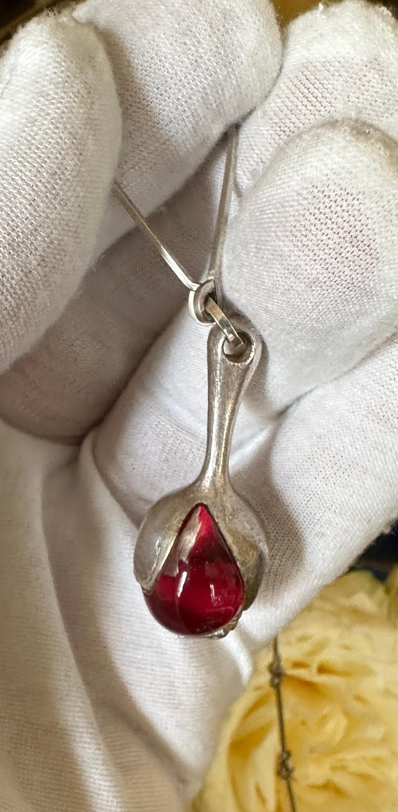 Bjorn Weckstrom for Lapponia Nectaris Necklace Finland 1970's Acrylic Drop in vendita 1