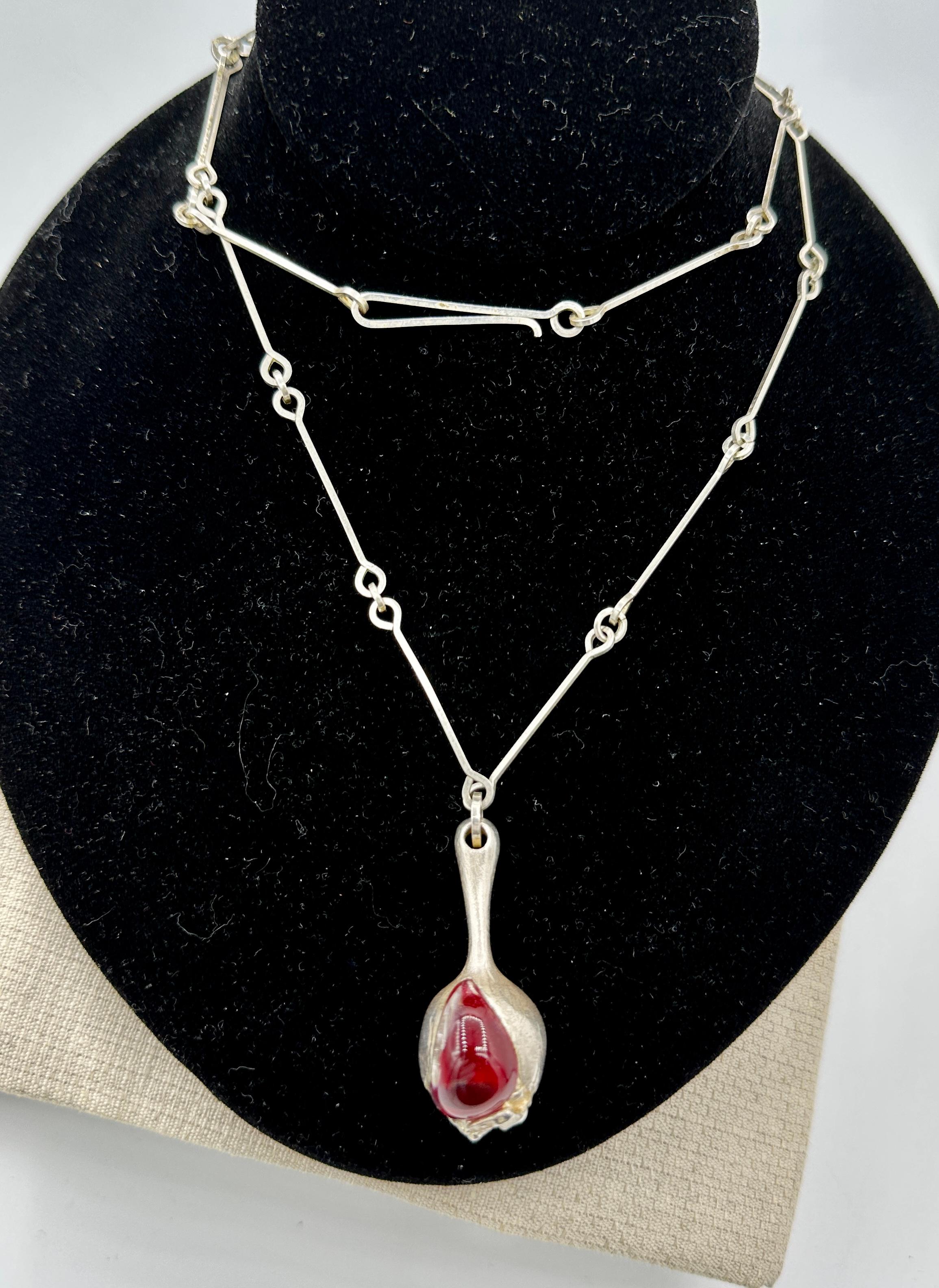 Bjorn Weckstrom for Lapponia Nectaris Necklace Finland 1970's Acrylic Drop in vendita 2