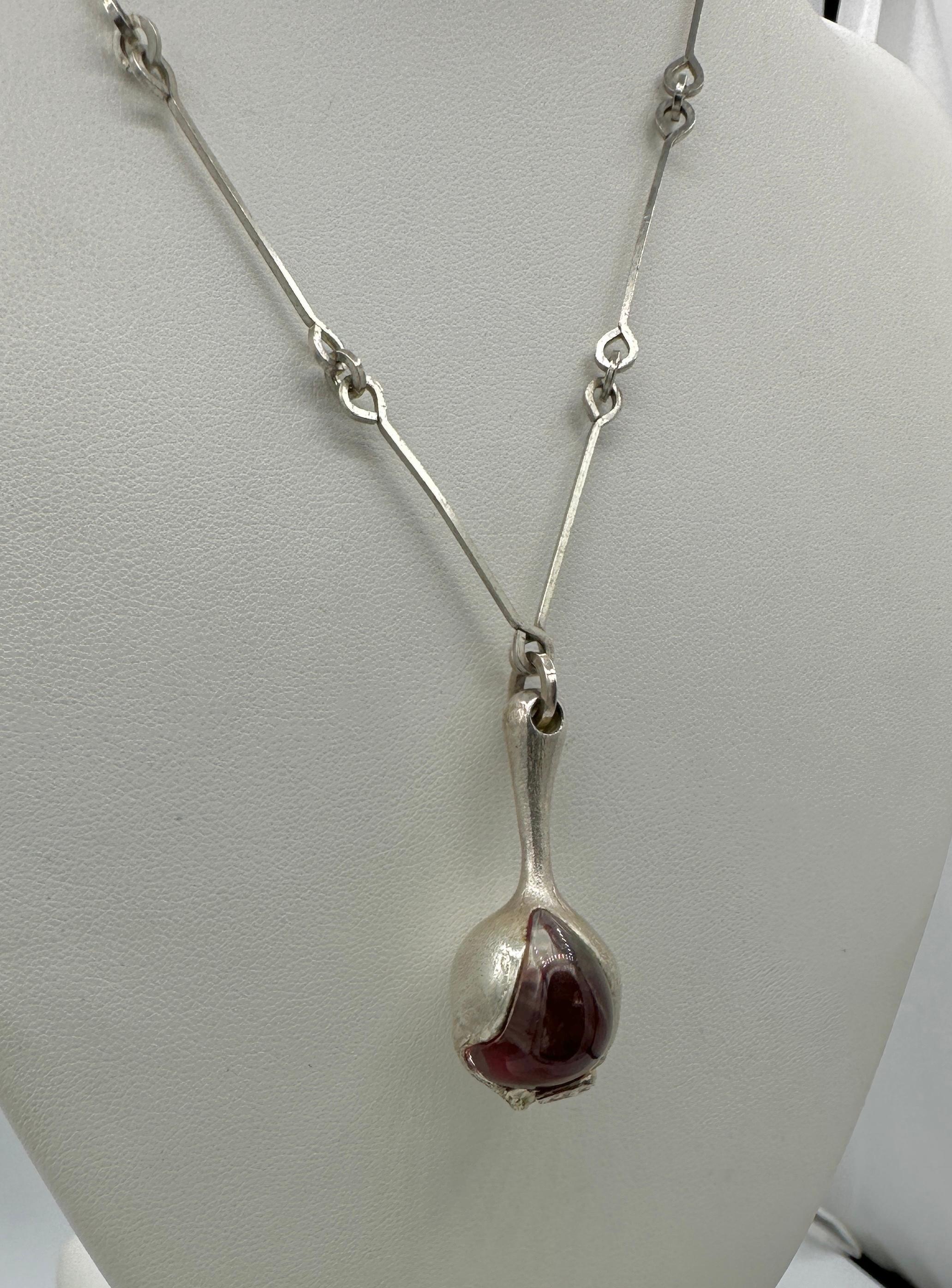 Bjorn Weckstrom for Lapponia Nectaris Necklace Finland 1970's Acrylic Drop in vendita 4
