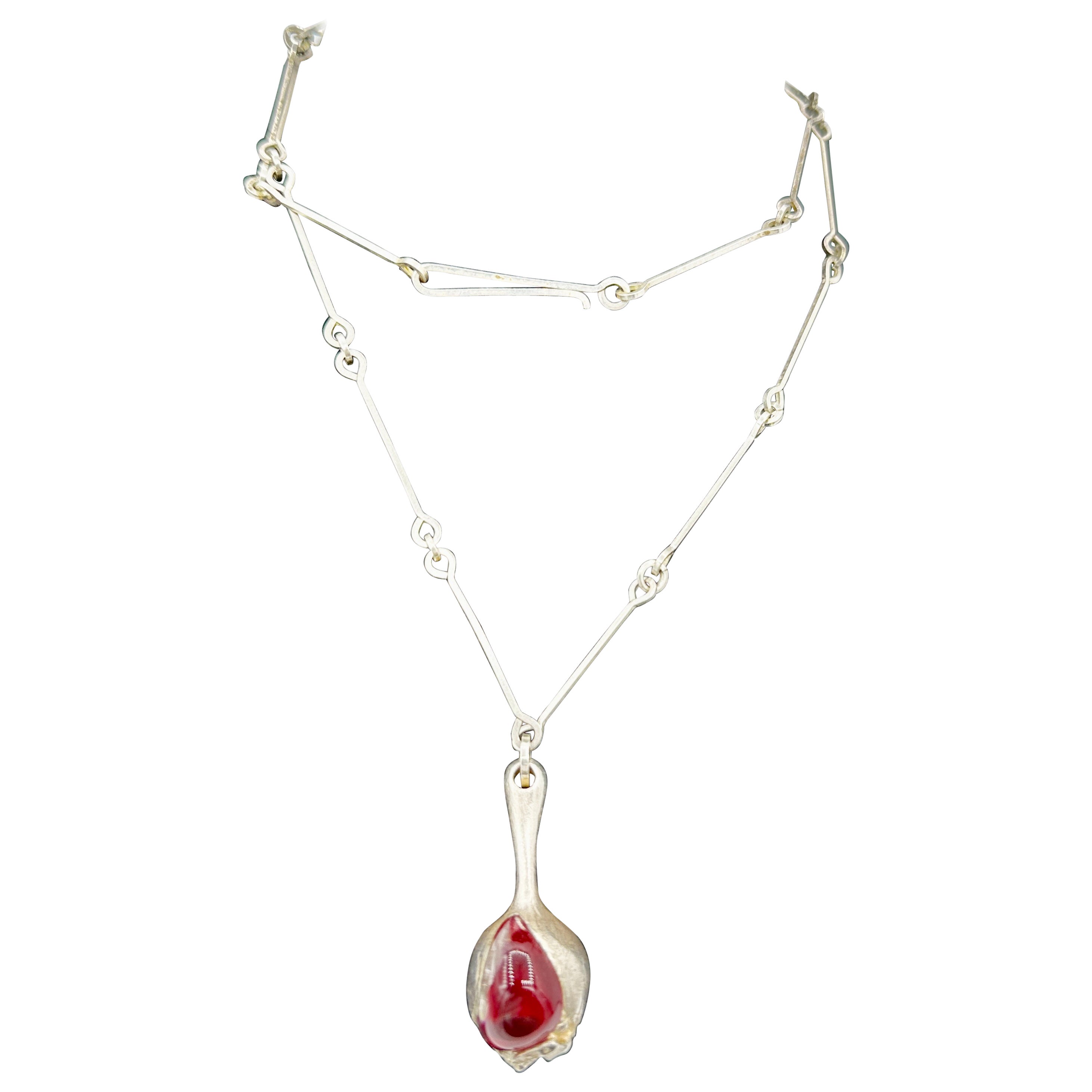 Bjorn Weckstrom for Lapponia Nectaris Necklace Finland 1970's Acrylic Drop in vendita