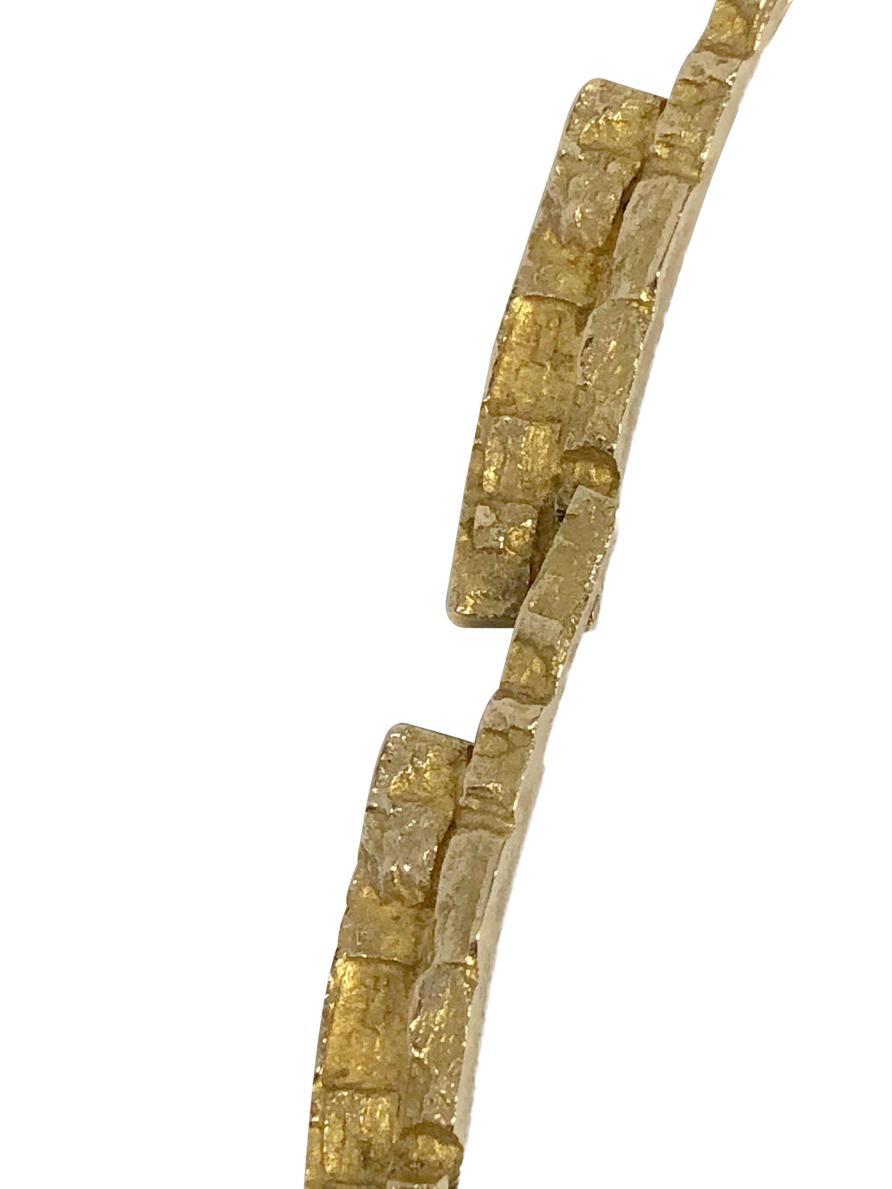 Modernist Bjorn Weckstrom for Lapponia Yellow Gold 1968 Mid-Century Modern Necklace