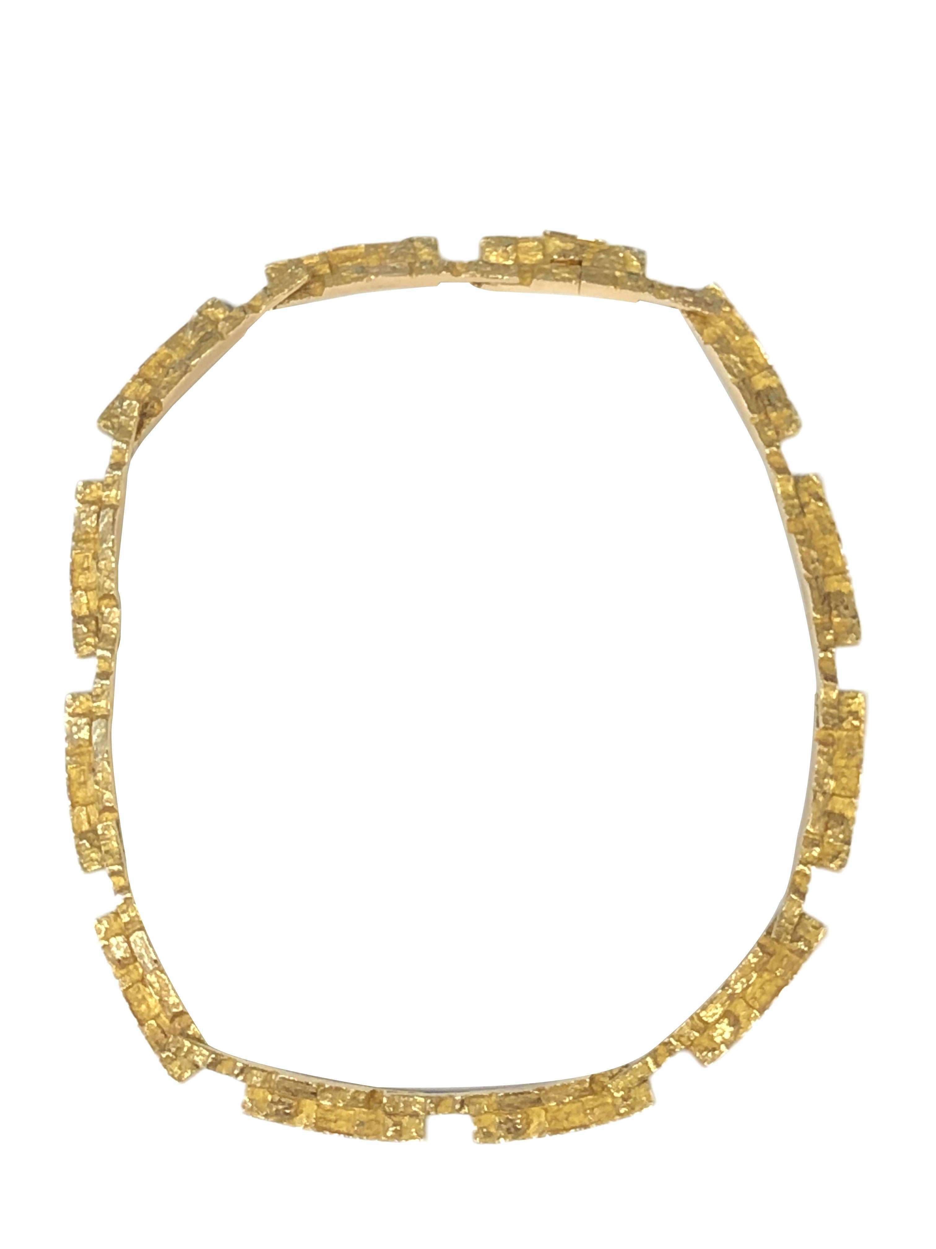Bjorn Weckstrom for Lapponia Yellow Gold 1968 Mid-Century Modern Necklace 2