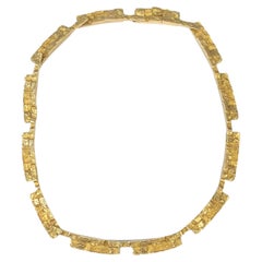 Bjorn Weckstrom for Lapponia Yellow Gold 1968 Mid-Century Modern Necklace