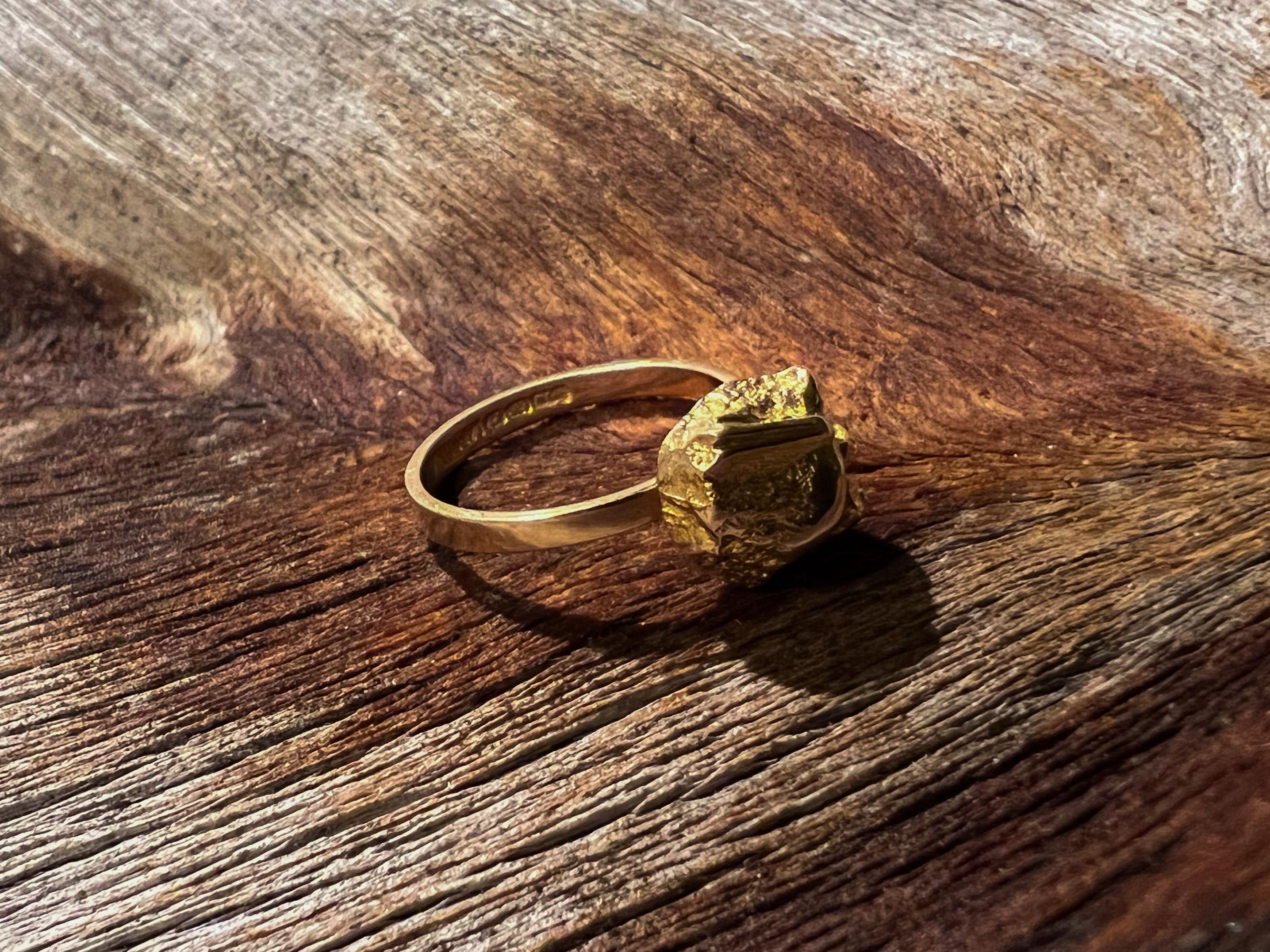 Modernist Björn Weckström, Gold Nugget Ring 14K Gold Lapponia Finland