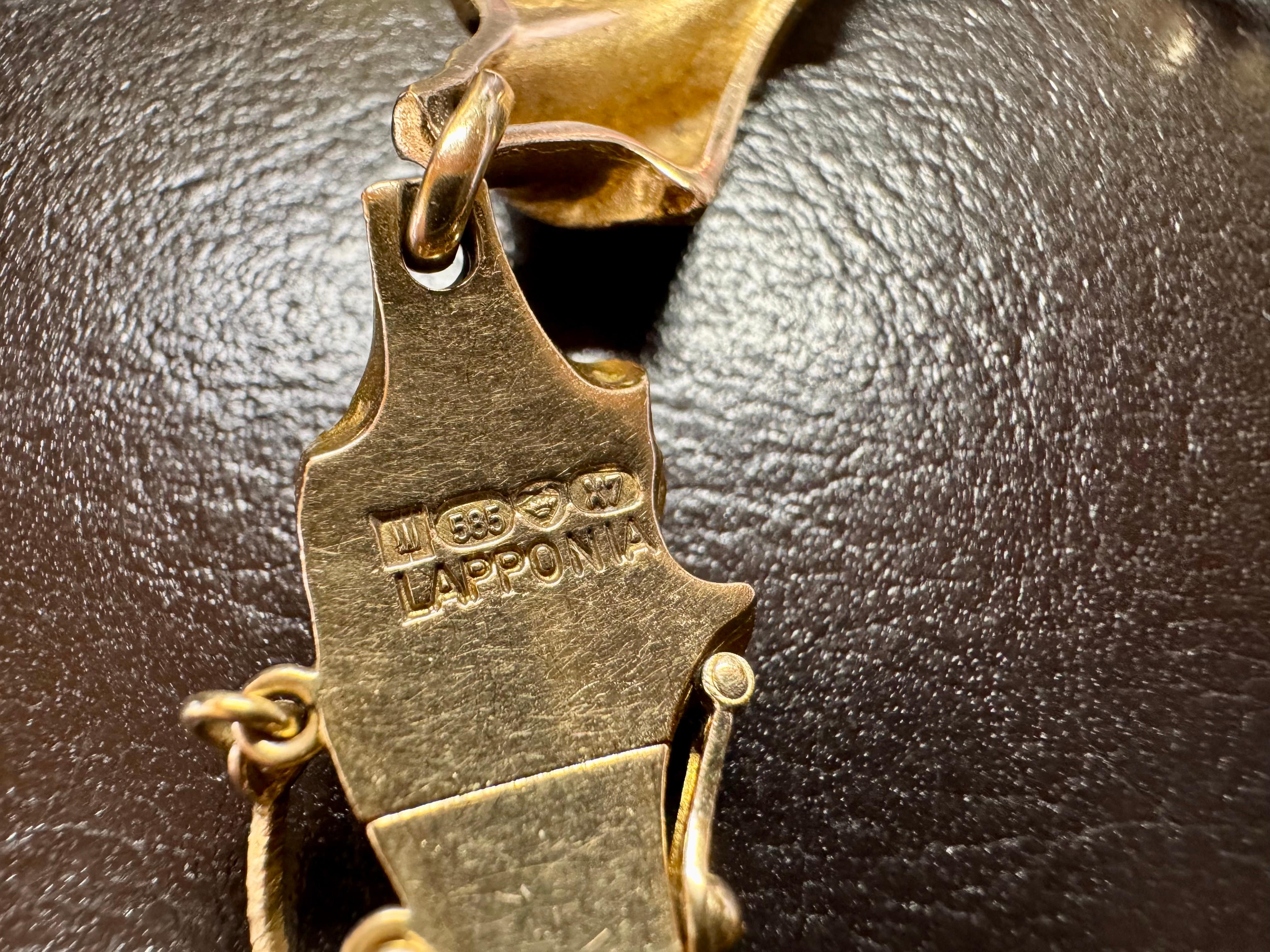 Björn Weckström Lapponia 14 Karat Gold Bracelet 
