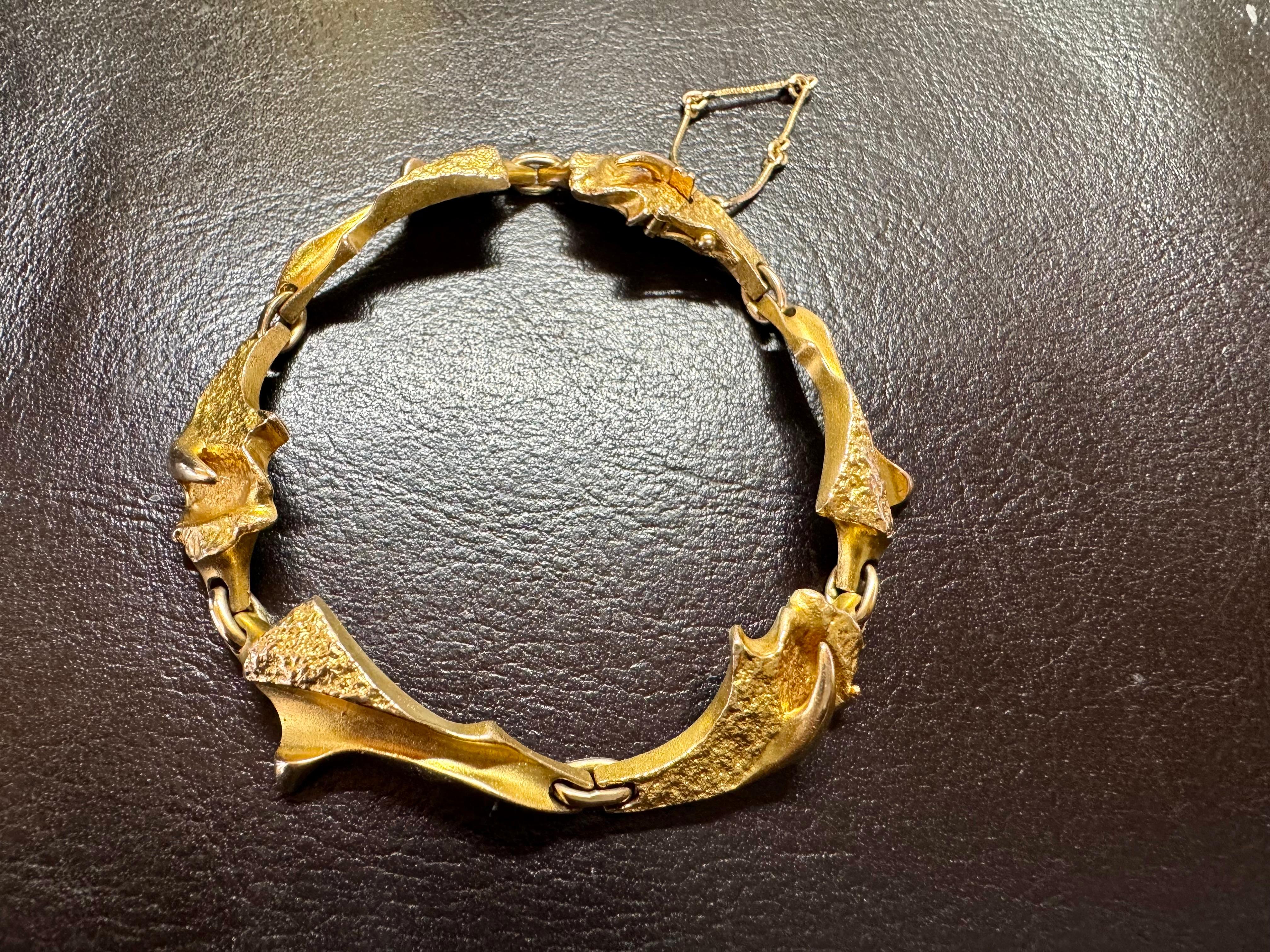 Björn Weckström Lapponia 14 Karat Gold Bracelet 