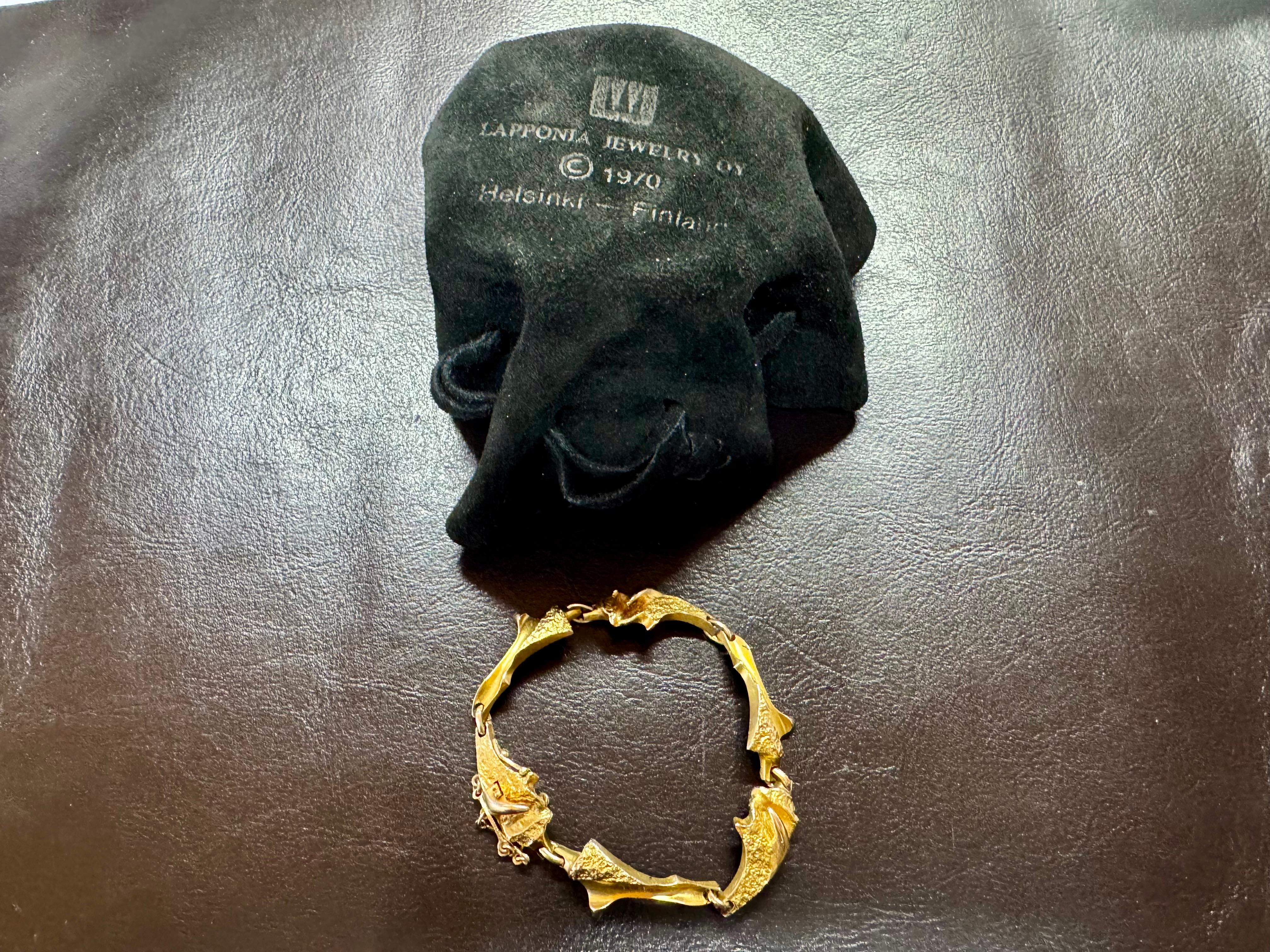 Björn Weckström Lapponia 14 Karat Gold Bracelet 
