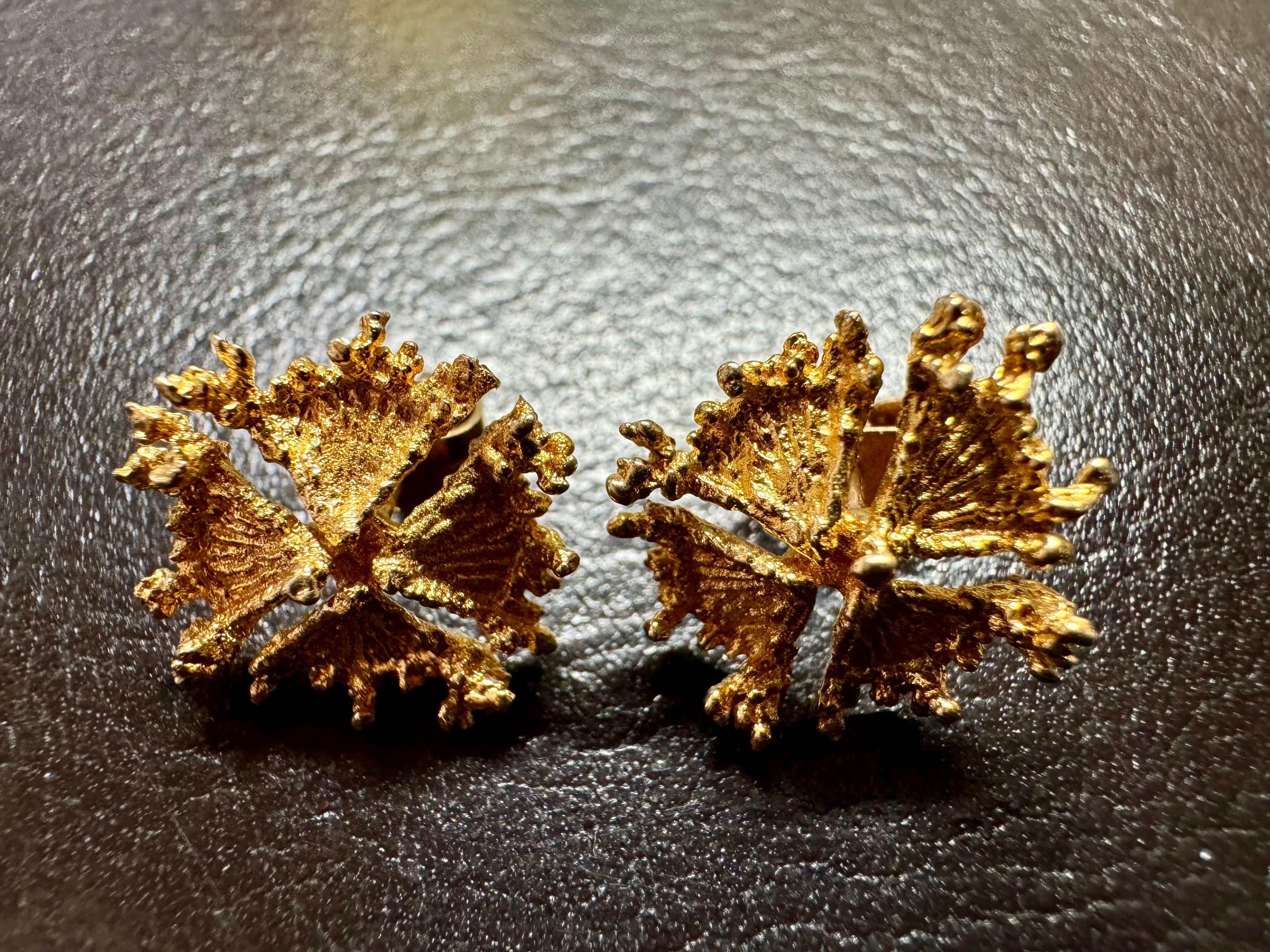 Modernist Björn Weckström Lapponia 14 Karat Gold Earrings 