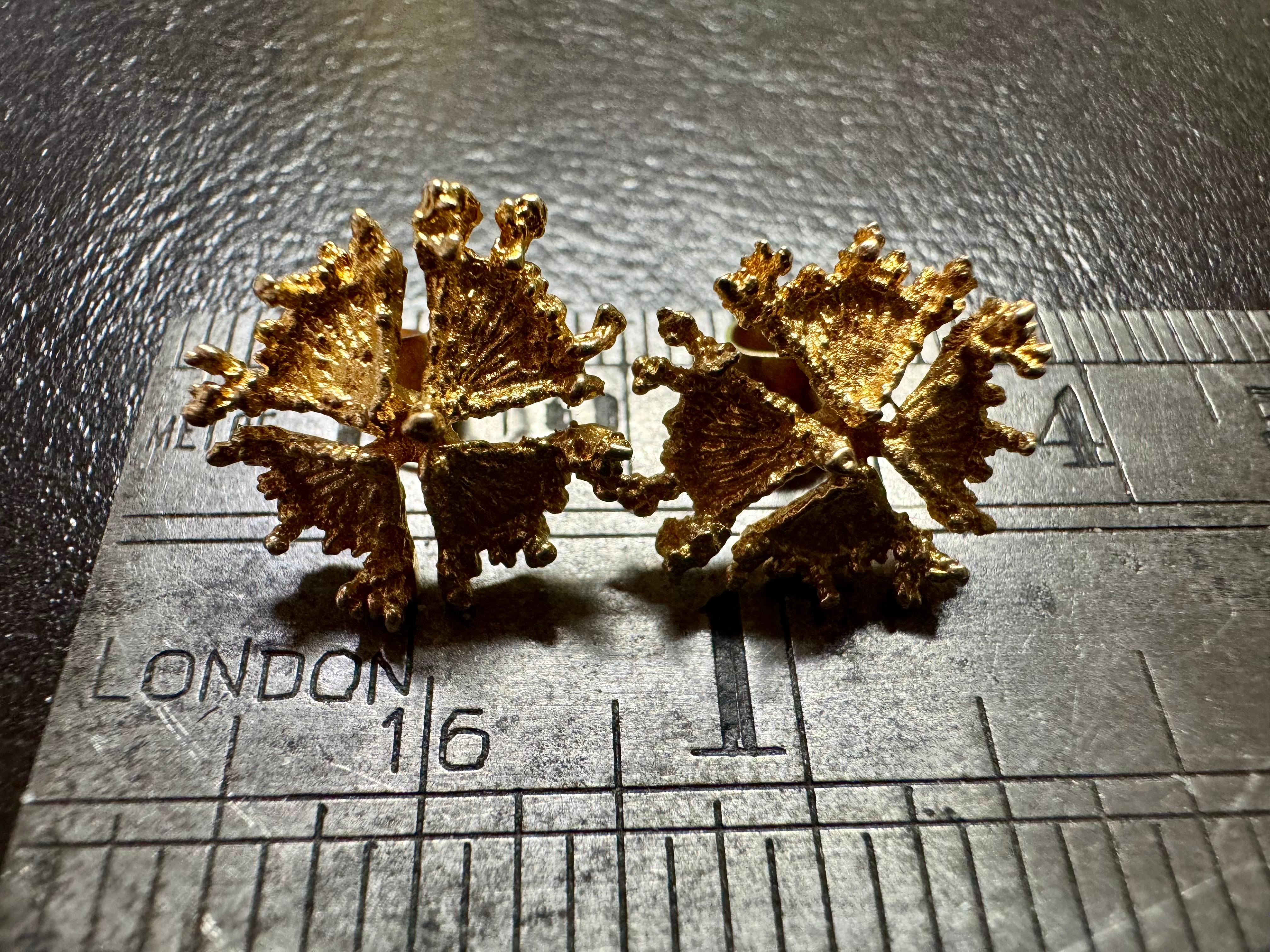 Women's or Men's Björn Weckström Lapponia 14 Karat Gold Earrings 