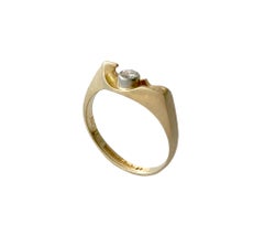 Bjorn Weckstrom Lapponia 18K Gold Platinum Diamond Finnish Modern Wedding Ring