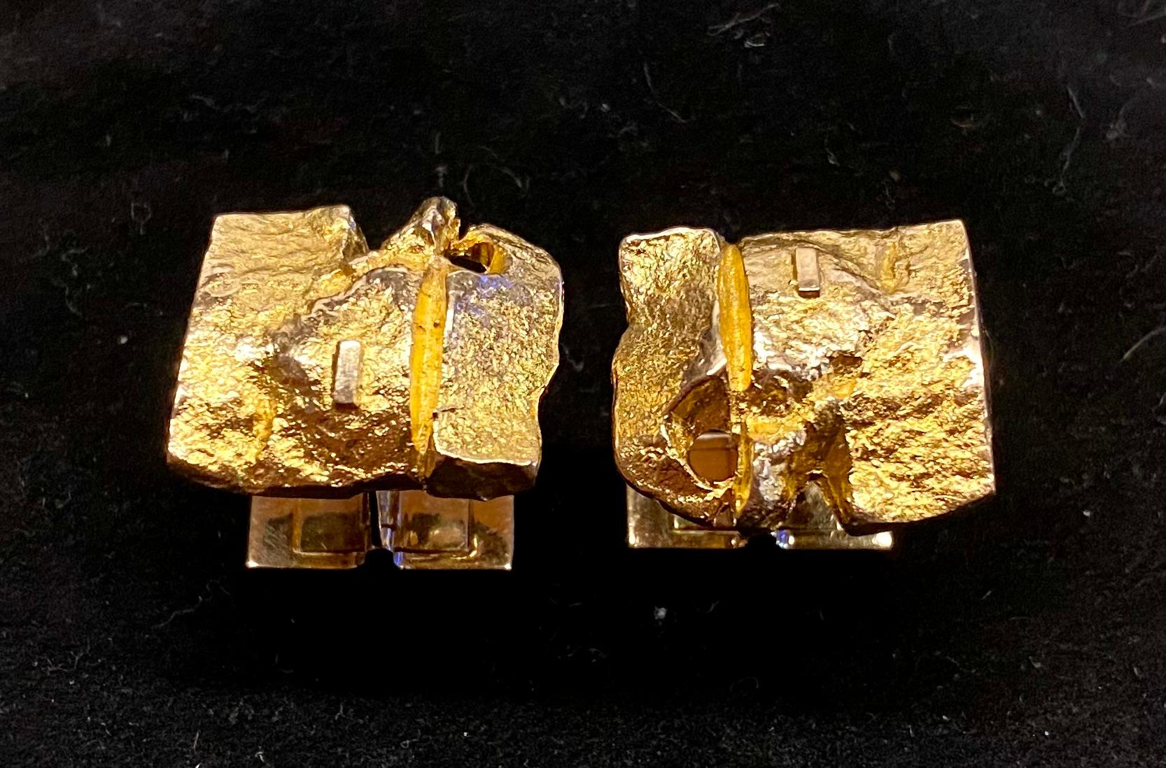 Moderne Björn Weckström Boutons de manchette Lapponia en or 14 carats, 1970