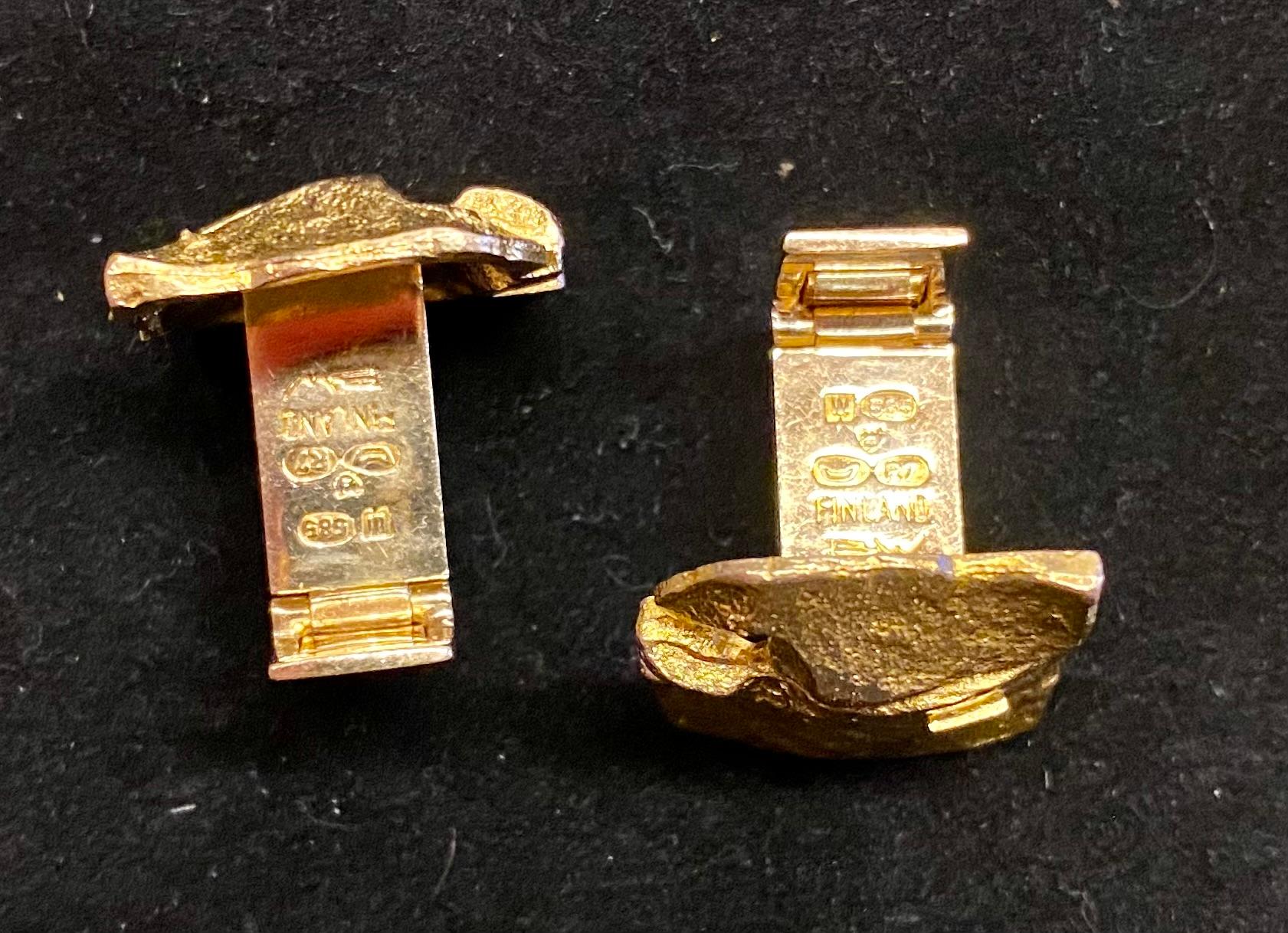  Björn Weckström Boutons de manchette Lapponia en or 14 carats, 1970 Unisexe 