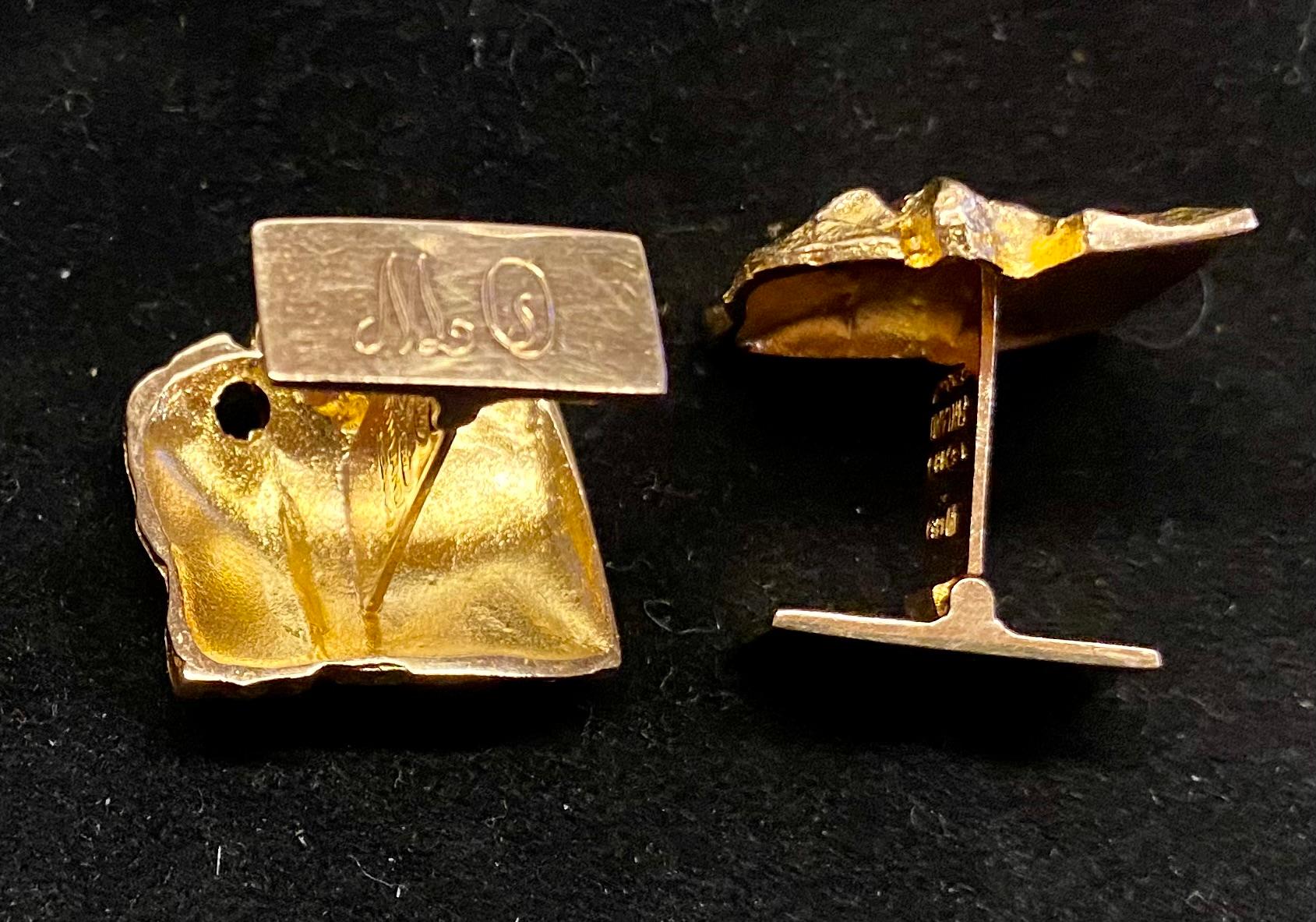 Björn Weckström Boutons de manchette Lapponia en or 14 carats, 1970 1