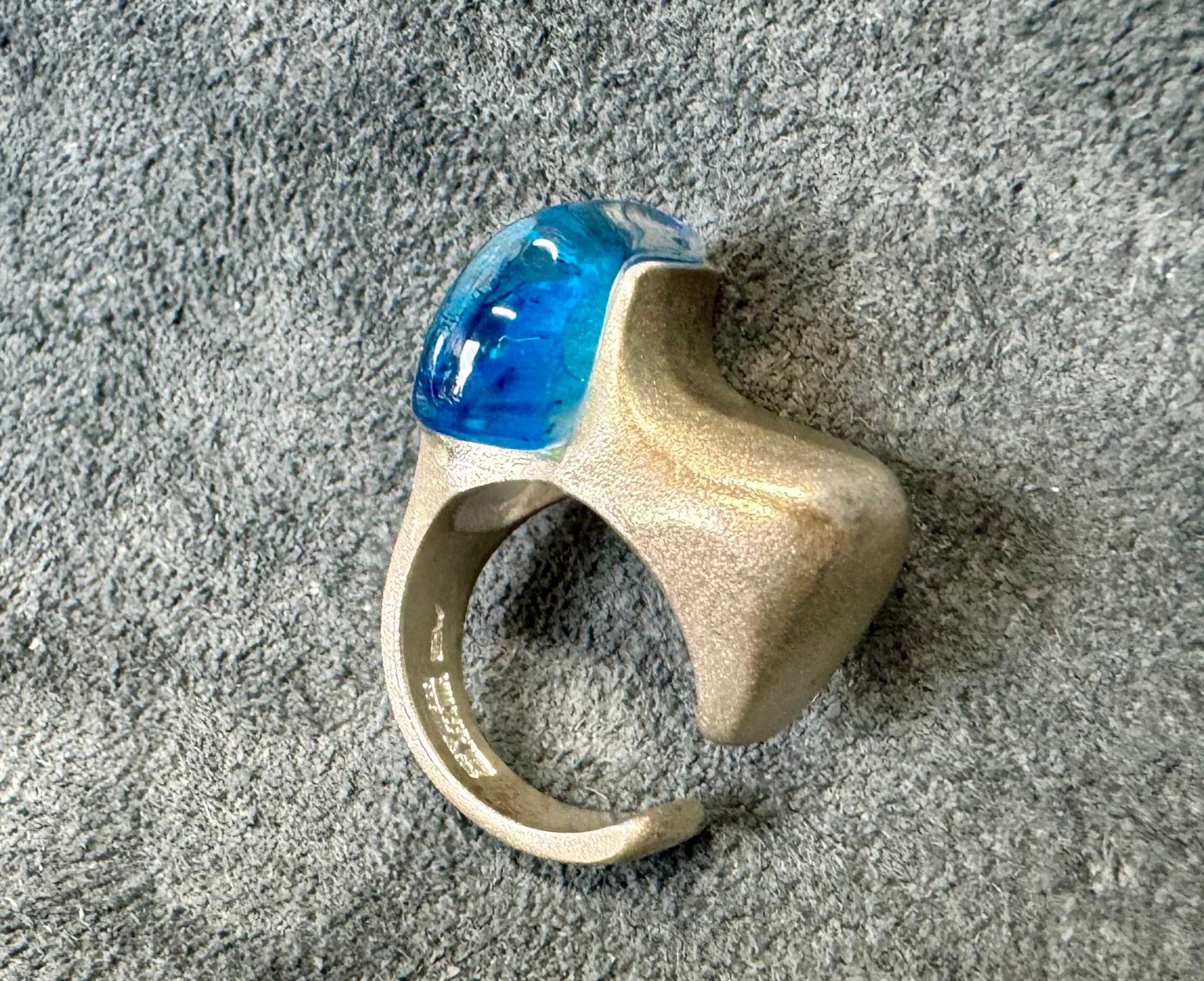 Modernist Björn Weckström Lapponia.  Darinas tear, Silver, Acrylic. Lapponia 2012 For Sale