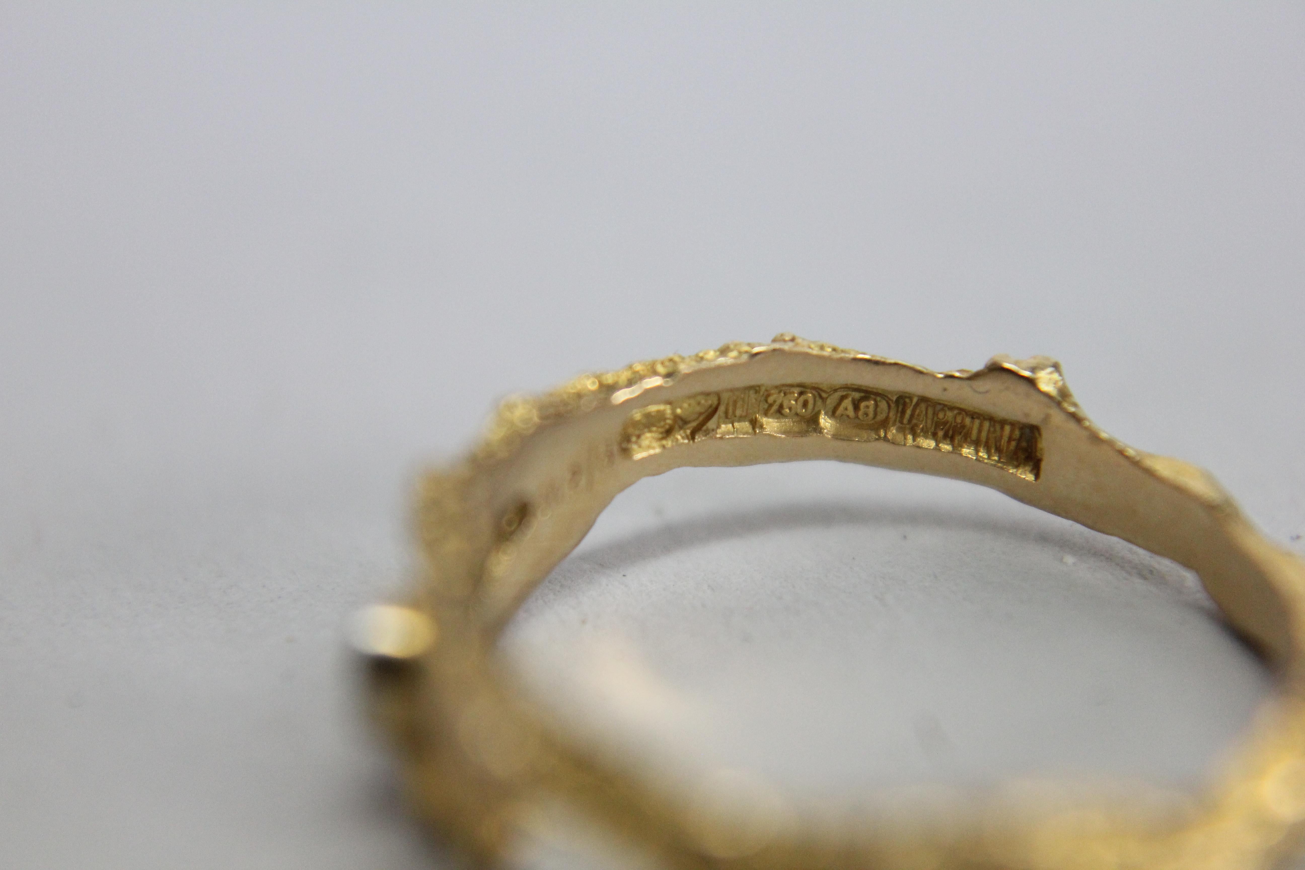 Björn Weckström Lapponia Finland 18k Gold Ring with One Diamond 1