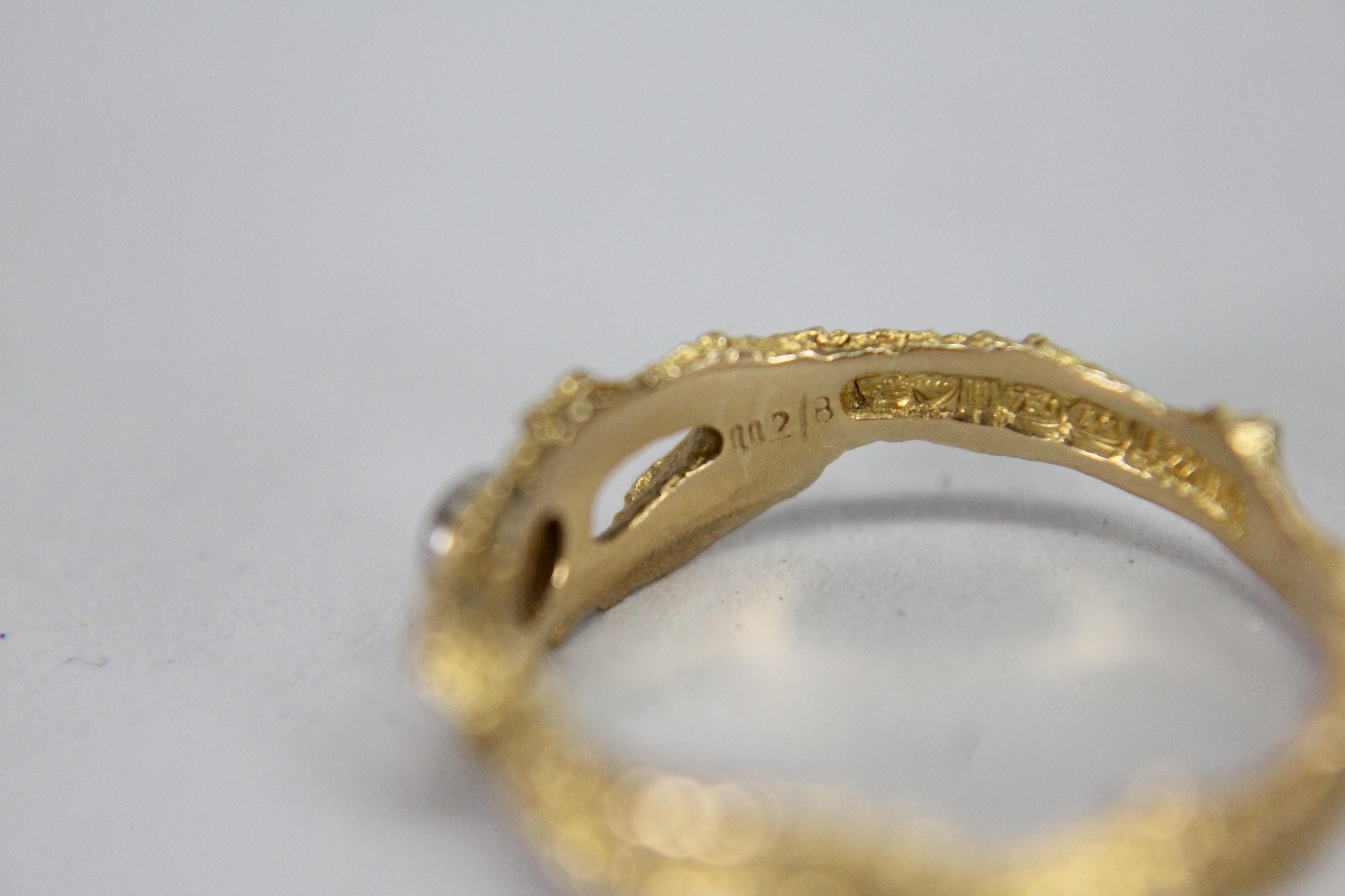 Björn Weckström Lapponia Finland 18k Gold Ring with One Diamond 2
