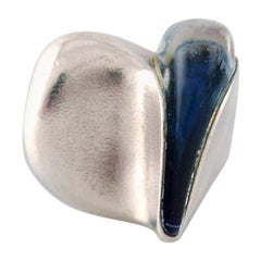 Björn Weckström, Lapponia, Finland, Silver Ring with Blue Stone