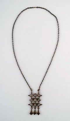 Pentti Sarpaneva, Lapponia, Finland, Vintage Modernist Large Necklace in Bronze