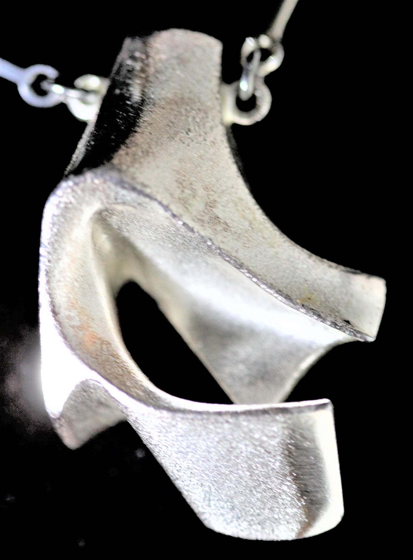 Bjorn Weckstrom Lapponia Modernist Biomorphic Sterling Silver Pendant & Chain For Sale 1